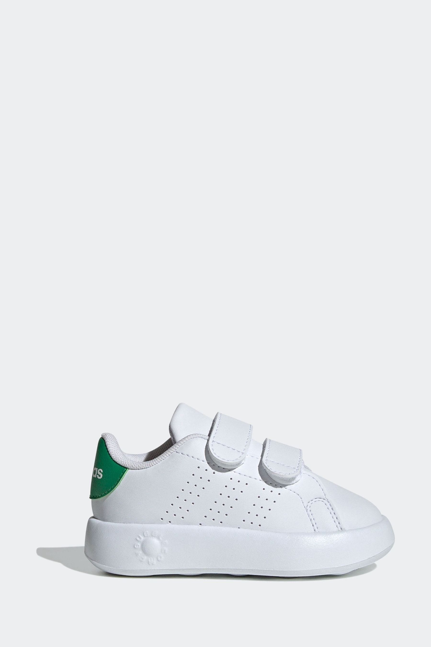 White/Green adidas Kids Advantage Shoes