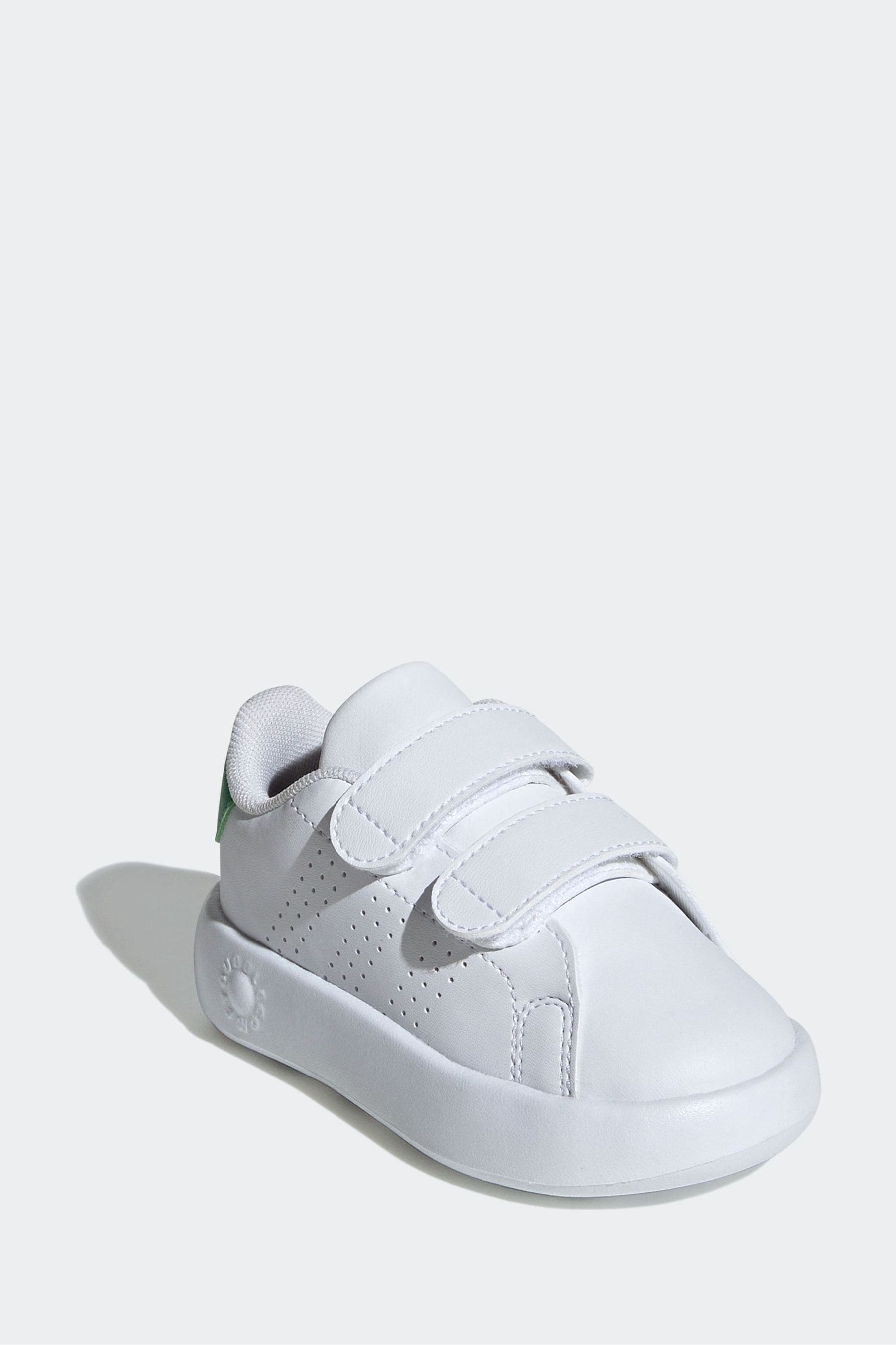 White/Green adidas Kids Advantage Shoes