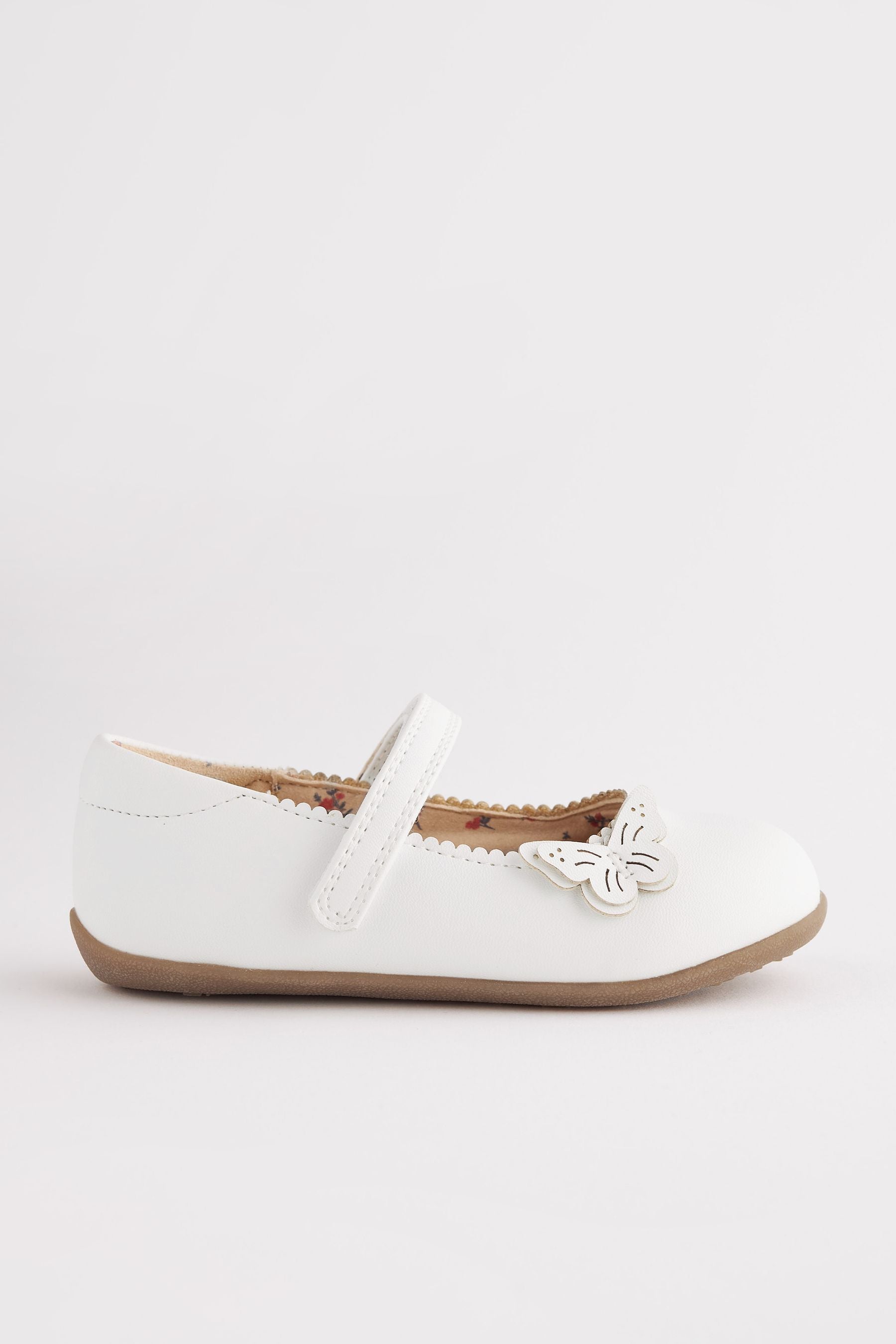 White Standard Fit (F) Butterfly Mary Jane Shoes