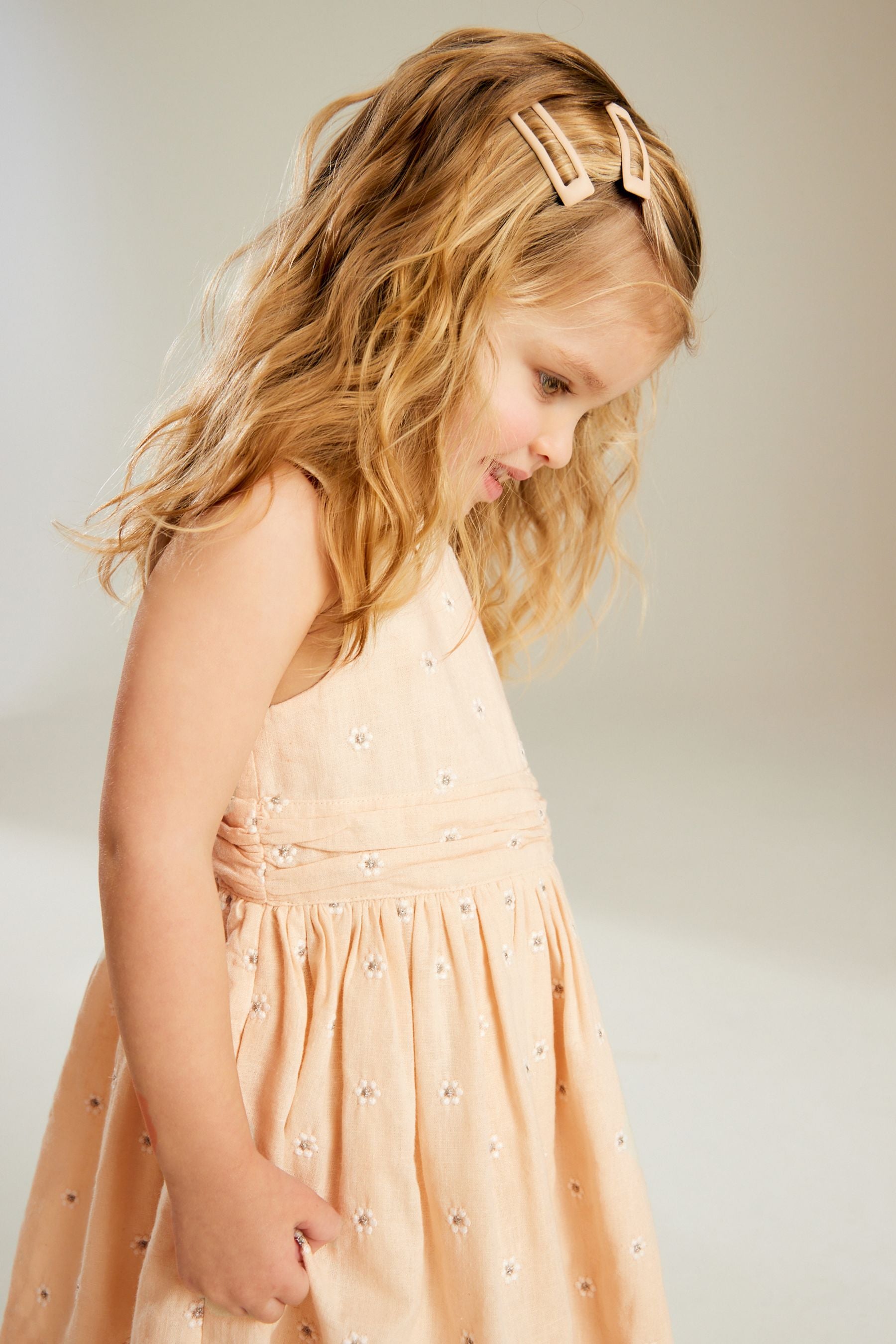 Taupe Daisy Embroidered Dress (3mths-8yrs)