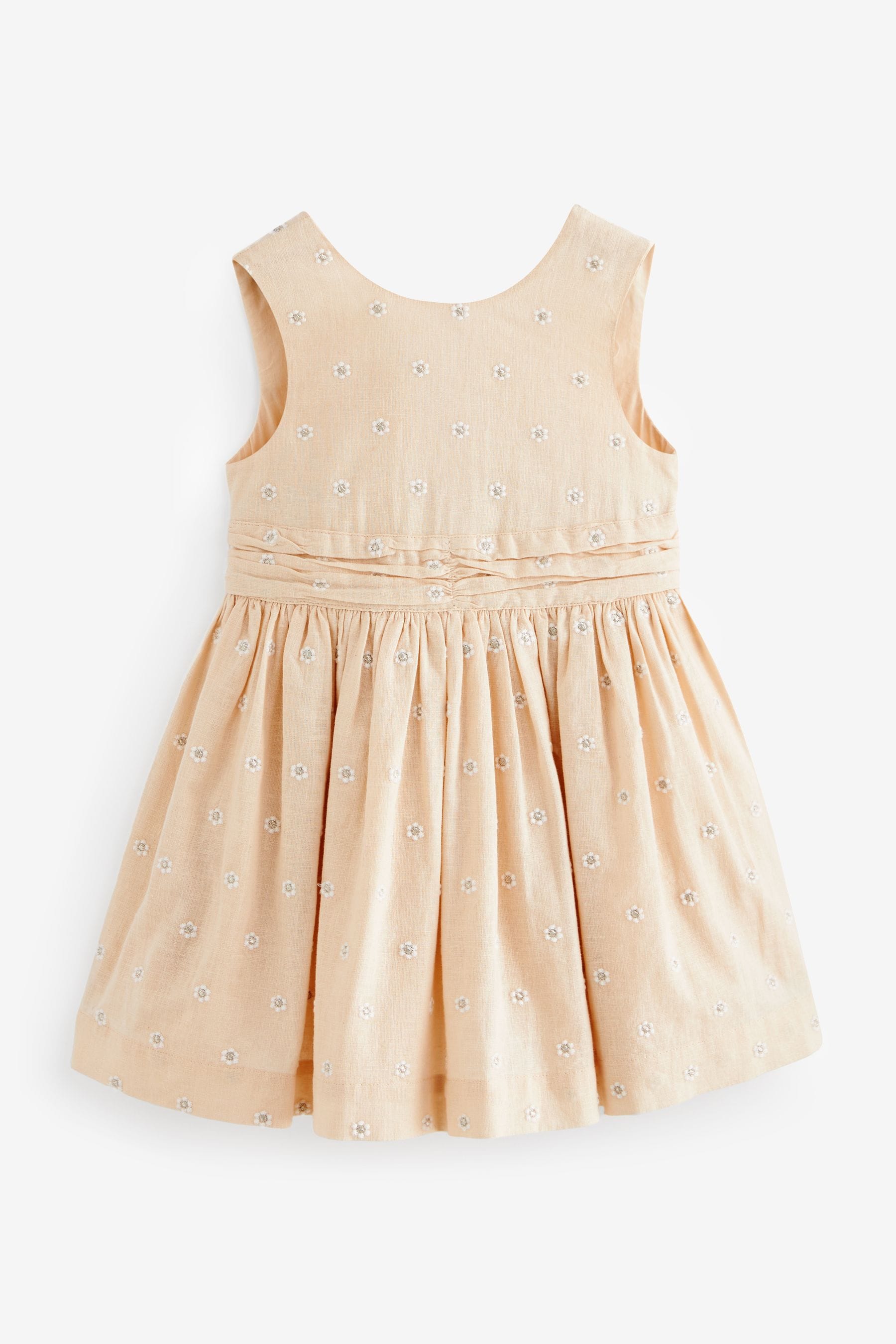 Taupe Daisy Embroidered Dress (3mths-8yrs)