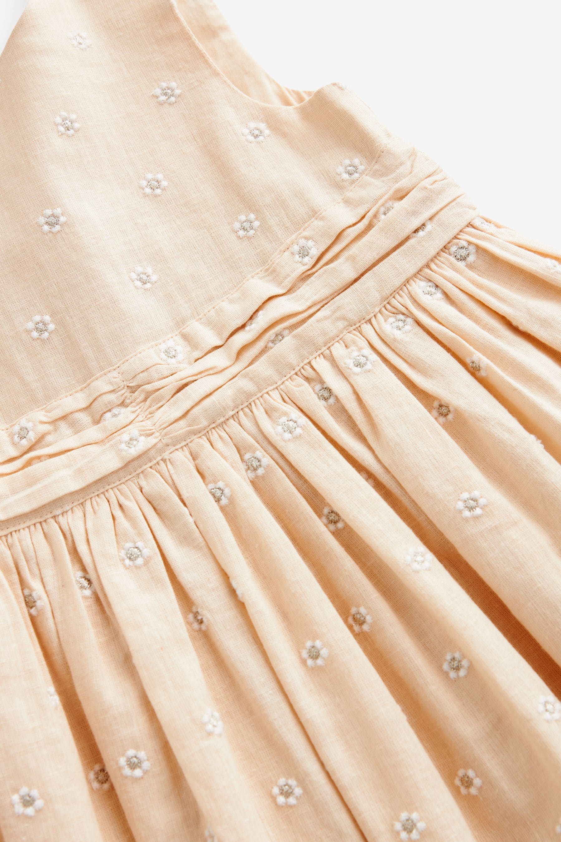 Taupe Daisy Embroidered Dress (3mths-8yrs)