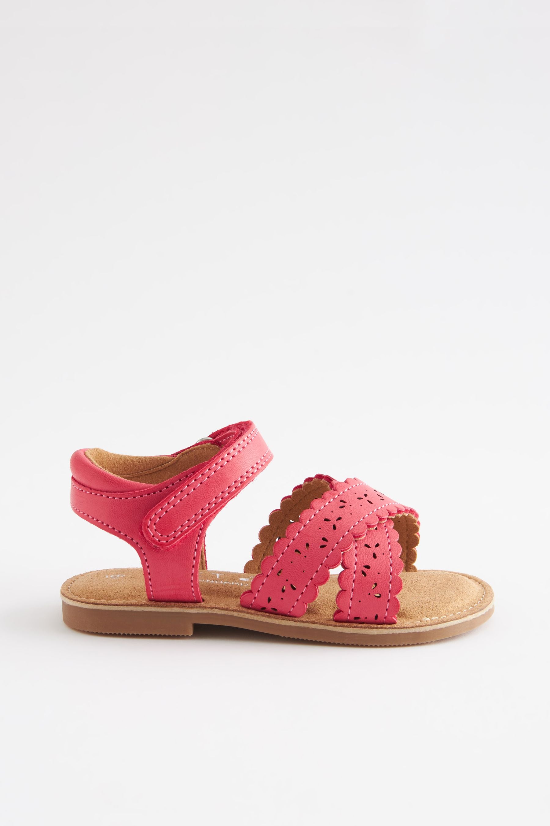 Pink Wide Fit (G) Cross Strap Sandals