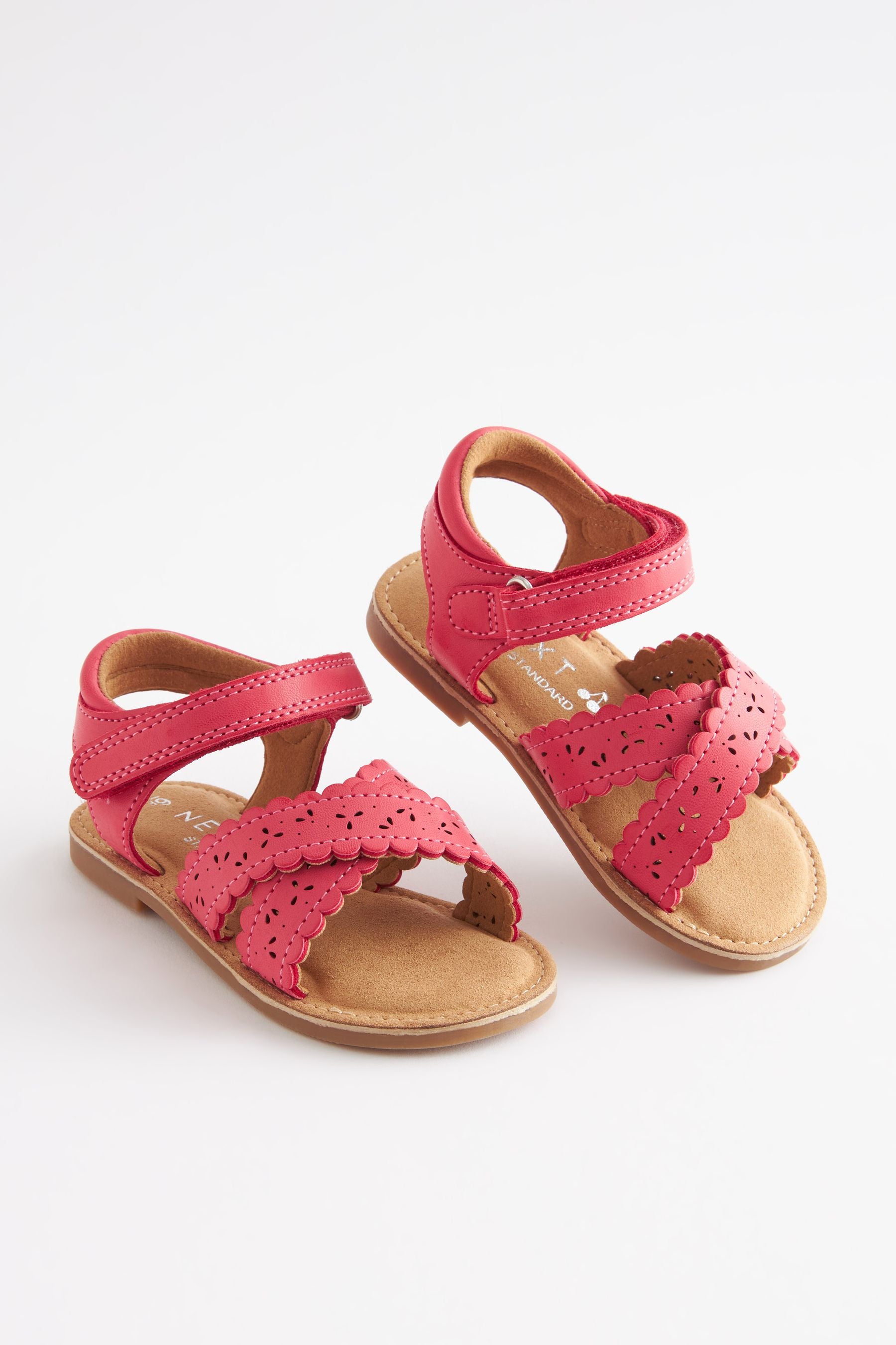 Pink Wide Fit (G) Cross Strap Sandals