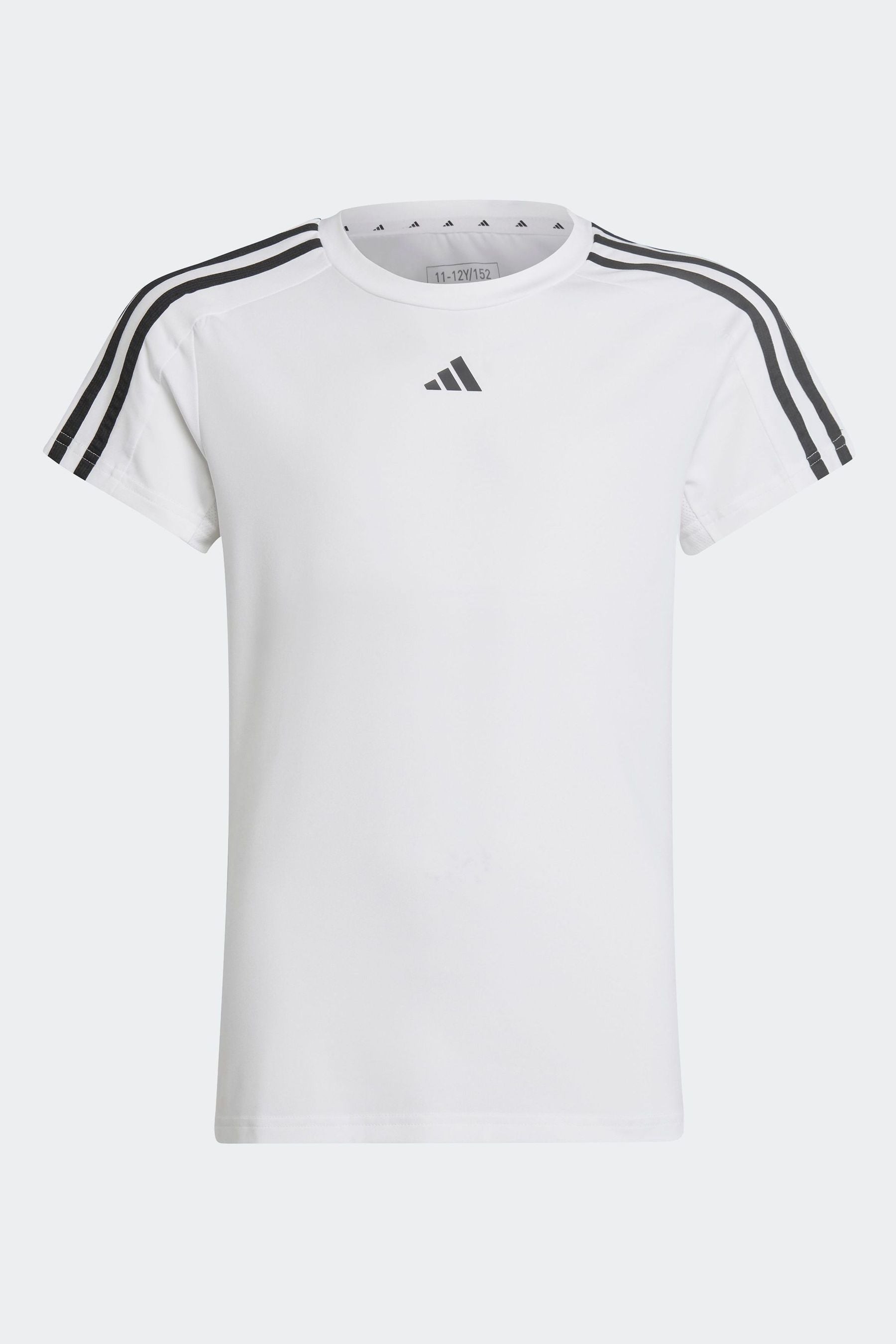 White adidas Sportswear Train Essentials Aeroready 3 Stripes Slim Fit Training T-Shirt