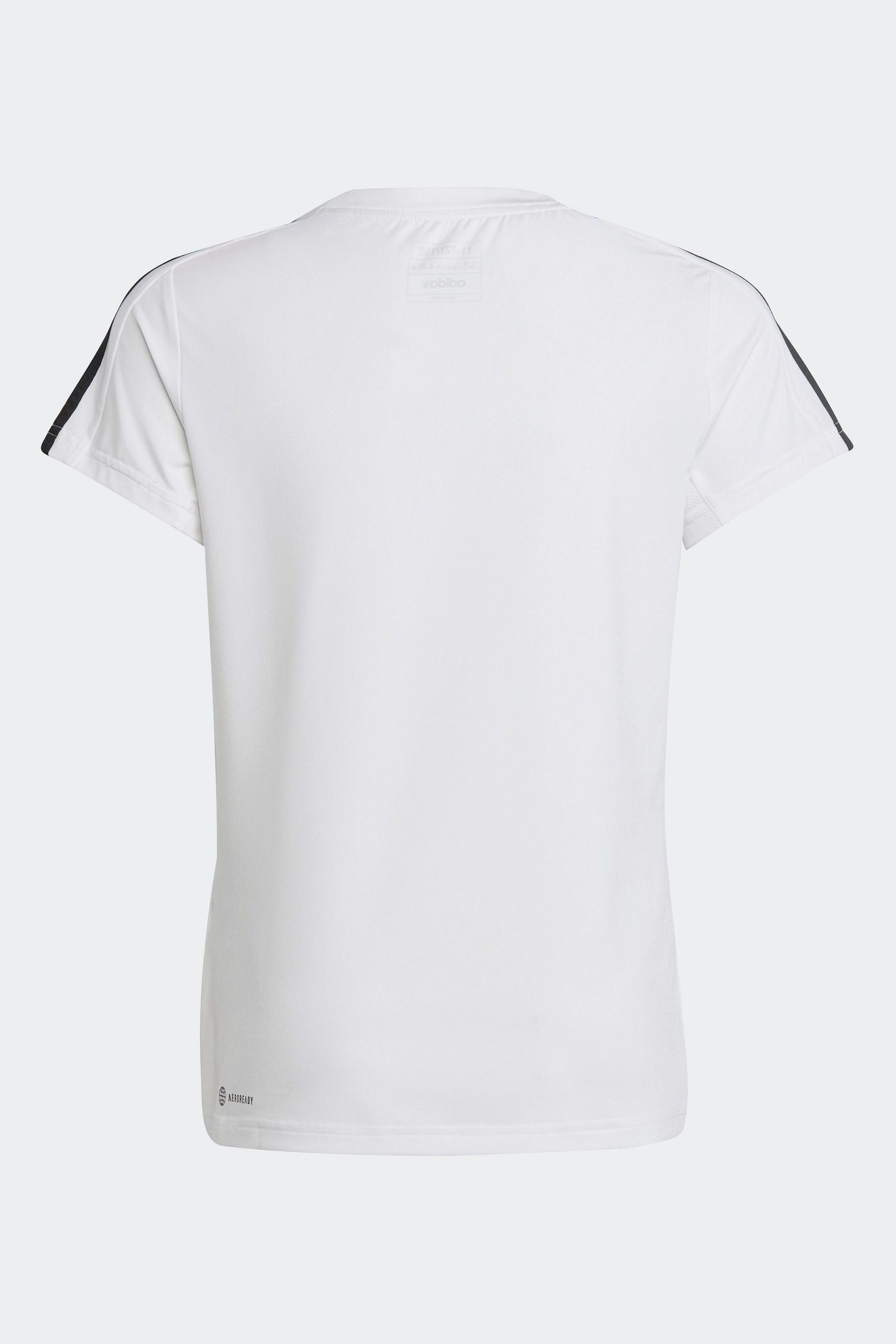 White adidas Sportswear Train Essentials Aeroready 3 Stripes Slim Fit Training T-Shirt