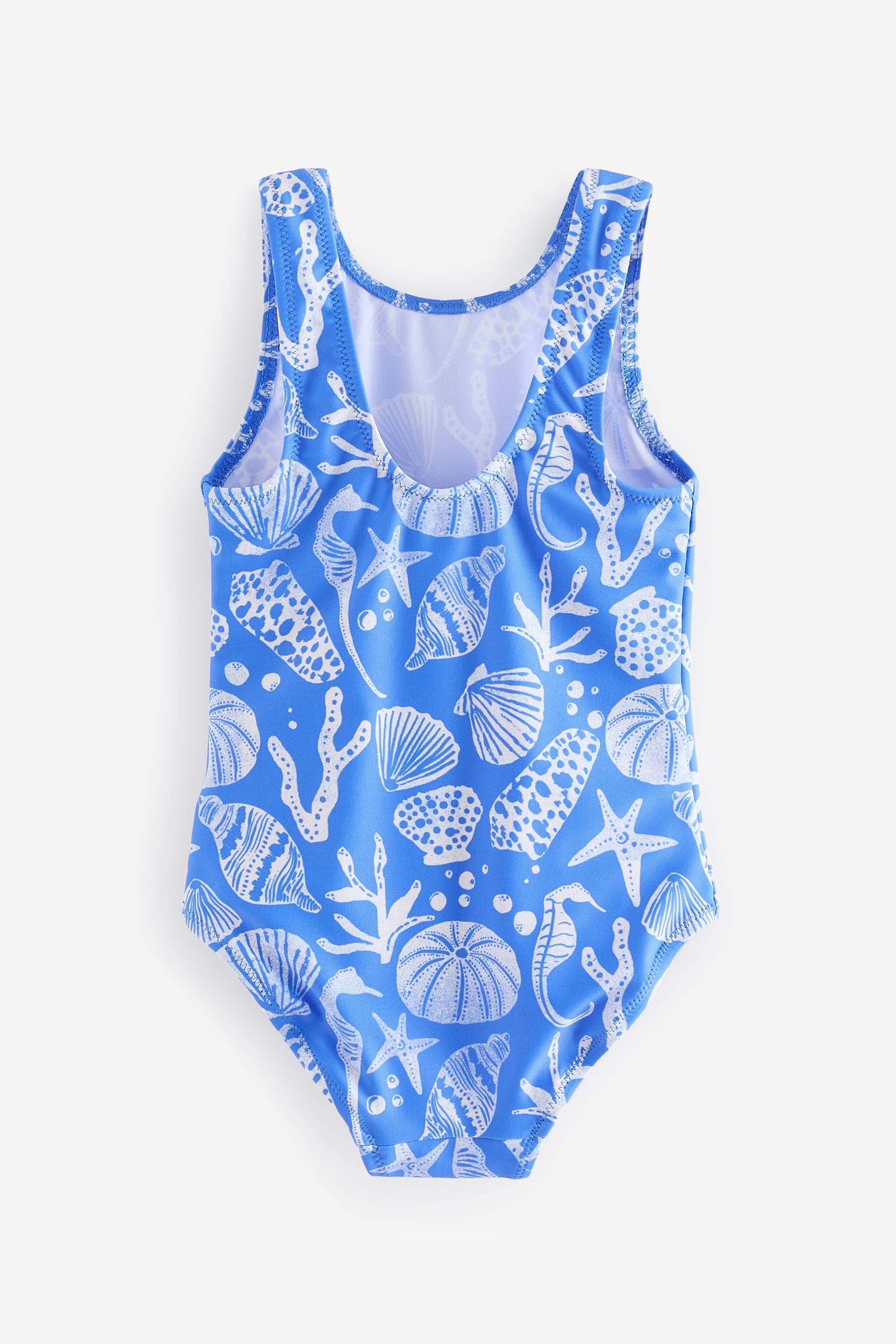 Blue Shell Tie Shoulder Swimsuit (3mths-12yrs)