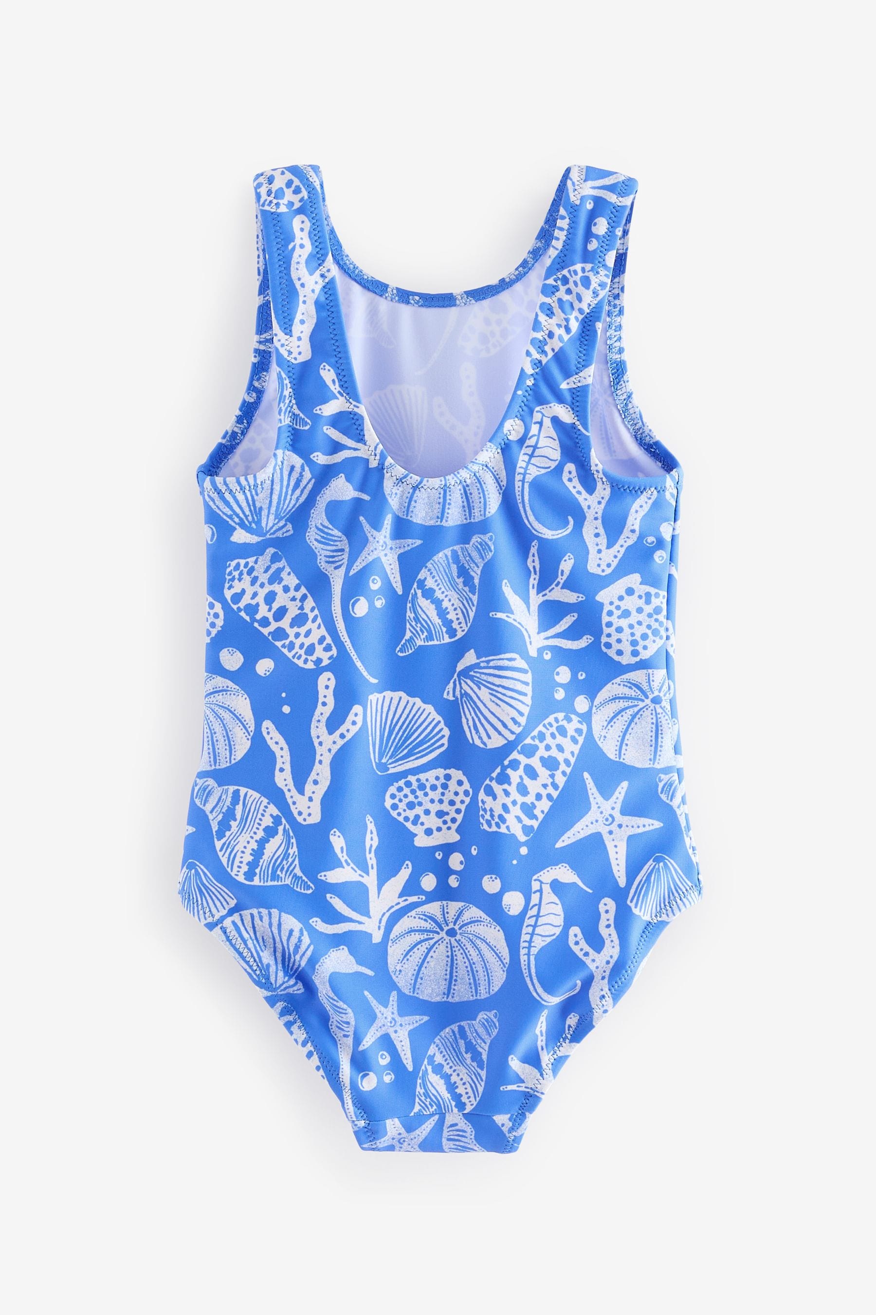 Blue Shell Tie Shoulder Swimsuit (3mths-7yrs)