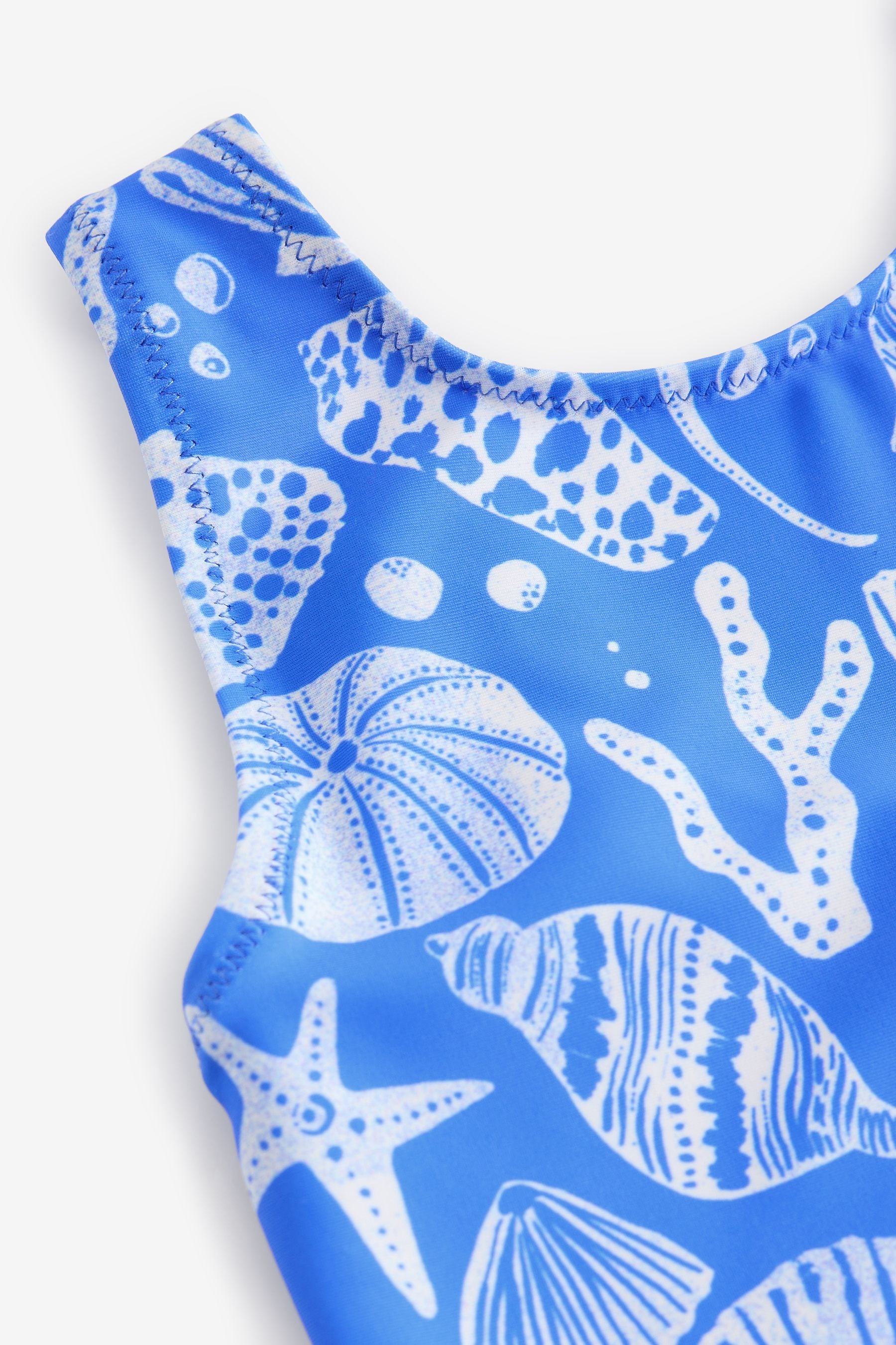 Blue Shell Tie Shoulder Swimsuit (3mths-12yrs)