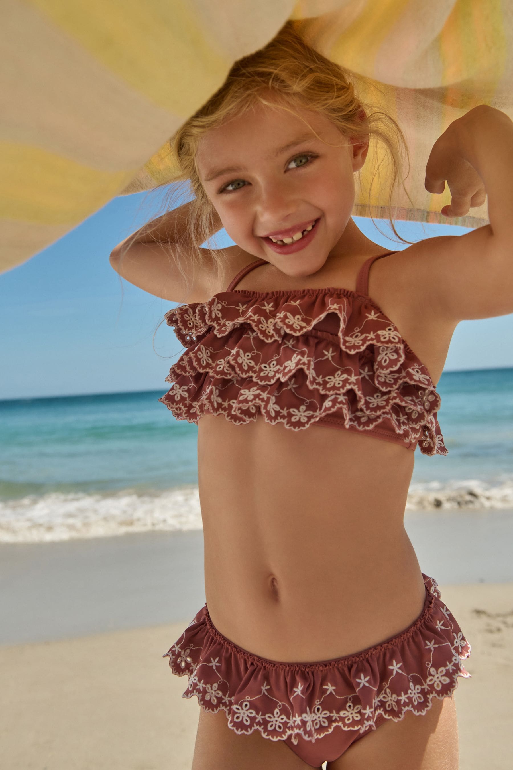 Rust Brown Tiered Bikini (3-16yrs)