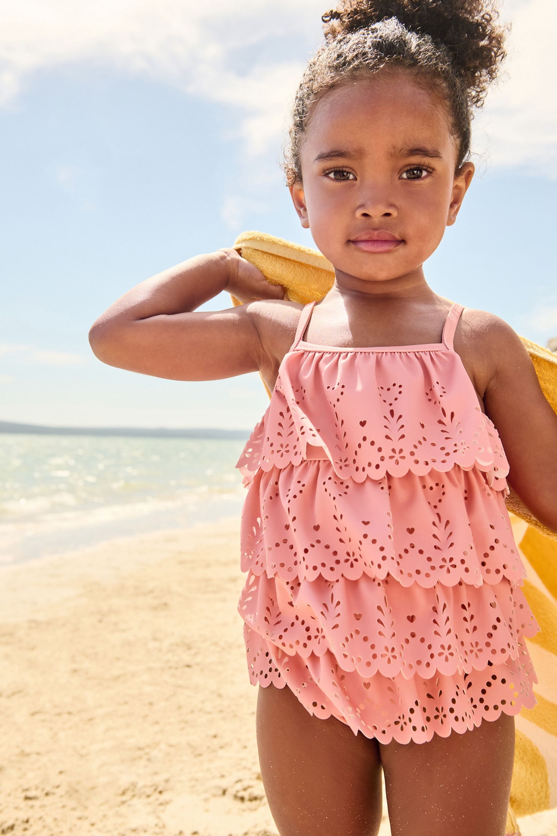 Pink Broderie Ruffle Swimsuit (3mths-7yrs)