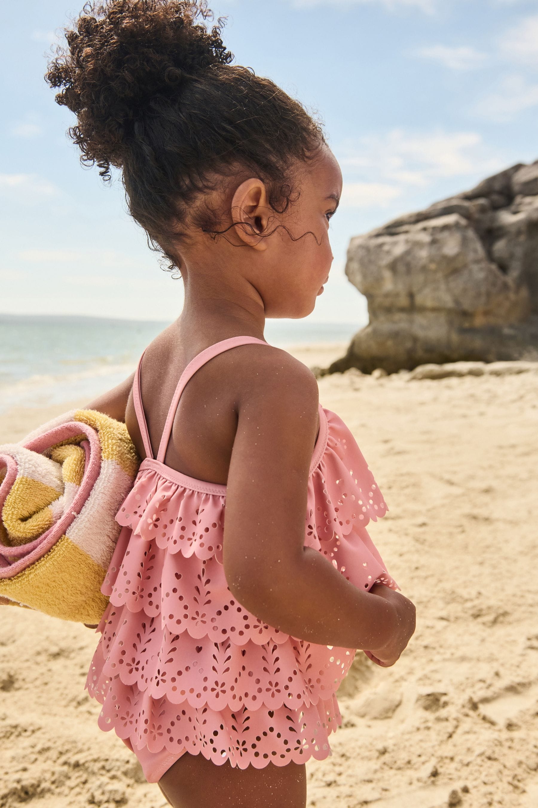 Pink Broderie Ruffle Swimsuit (3mths-7yrs)