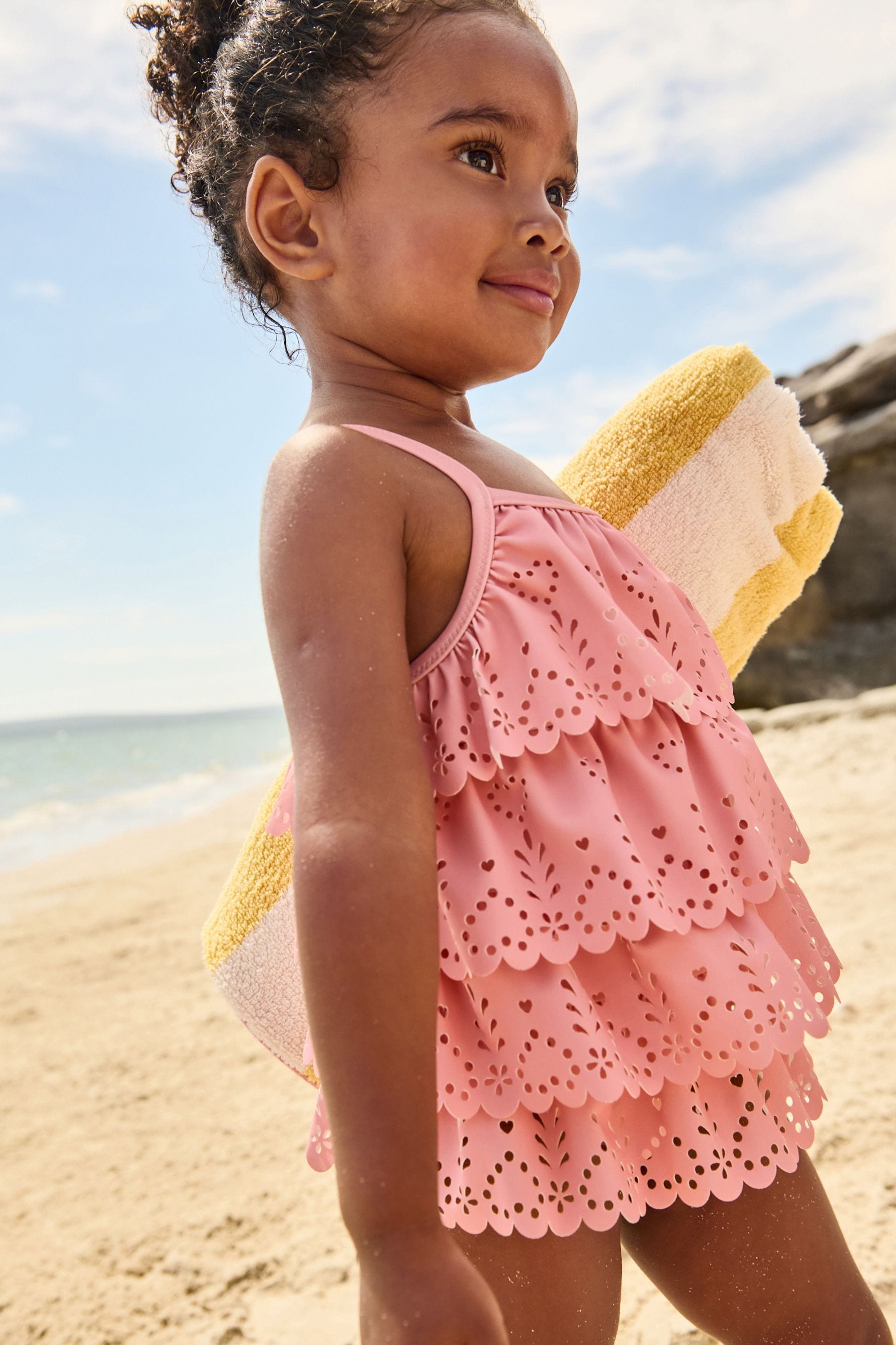 Pink Broderie Ruffle Swimsuit (3mths-7yrs)