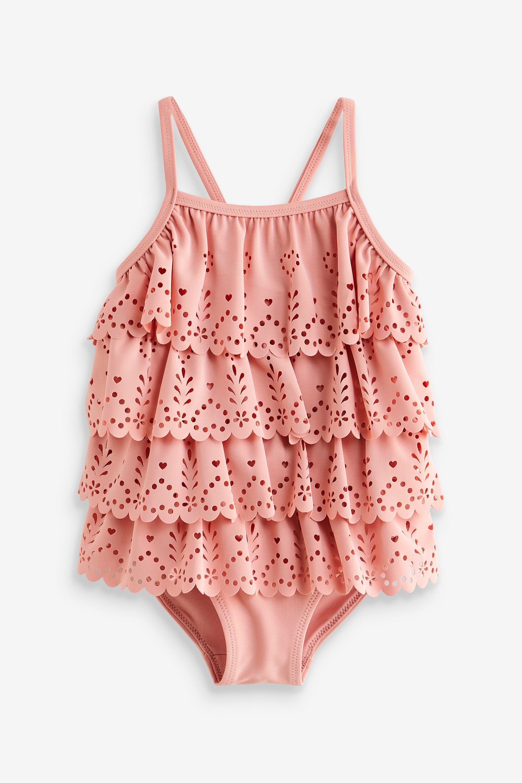 Pink Broderie Ruffle Swimsuit (3mths-7yrs)