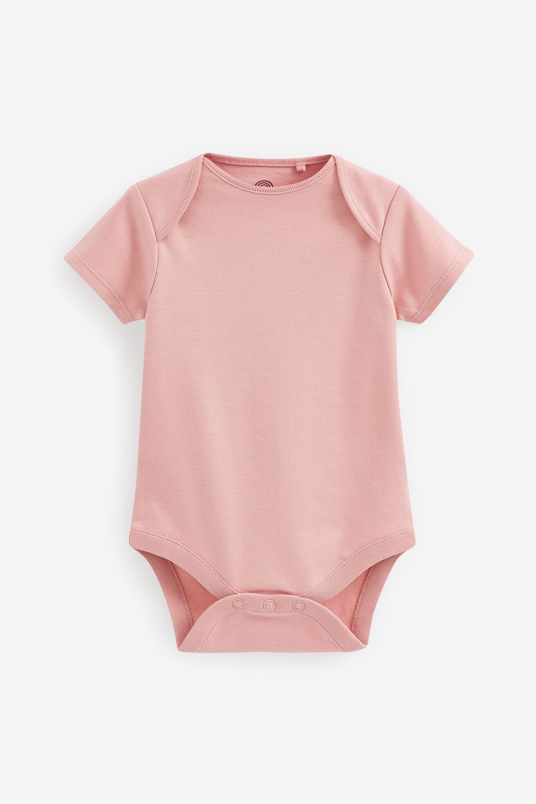 Pink 5 Pack Short Sleeve Baby Bodysuits