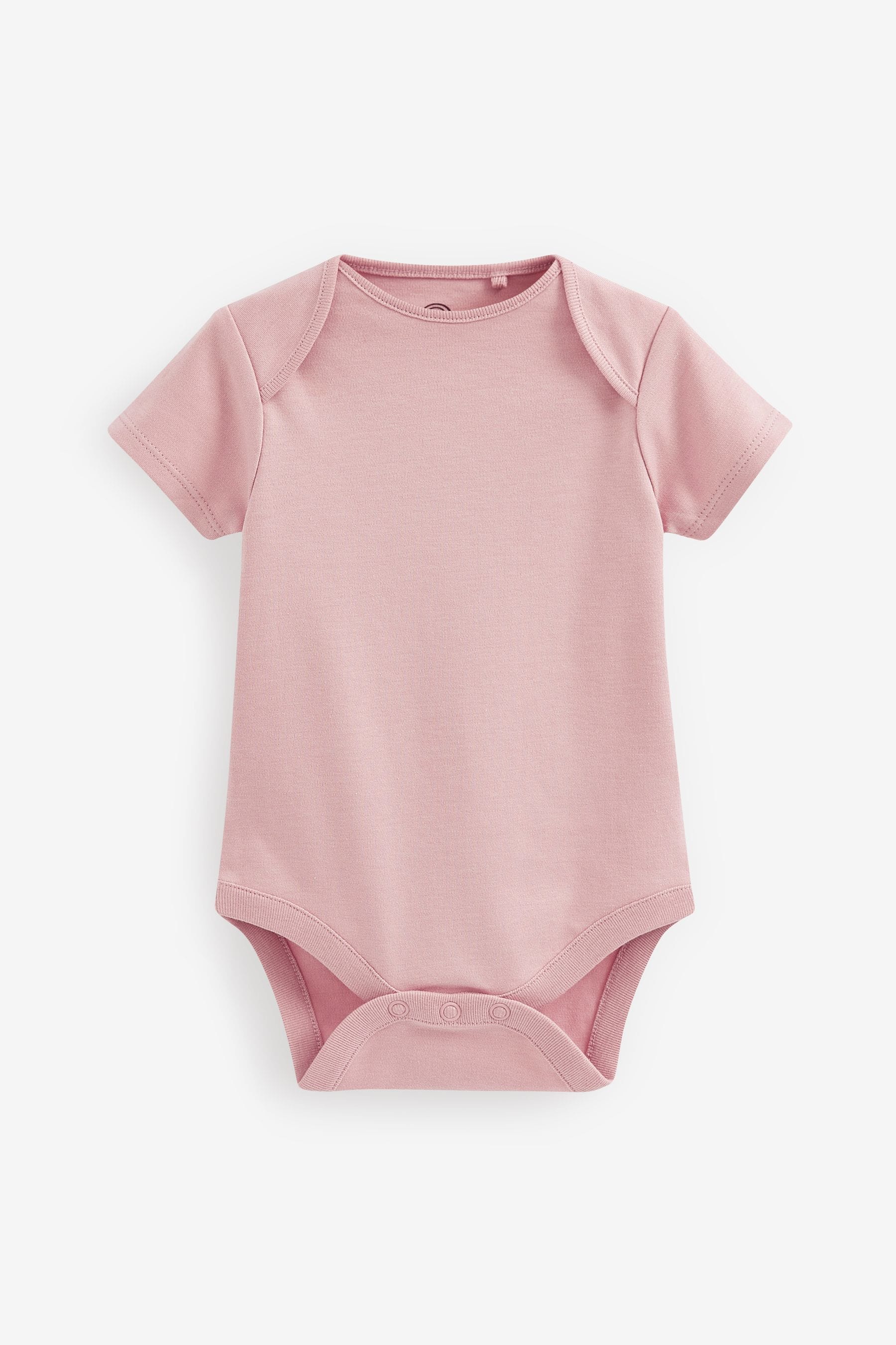 Pink 5 Pack Short Sleeve Baby Bodysuits