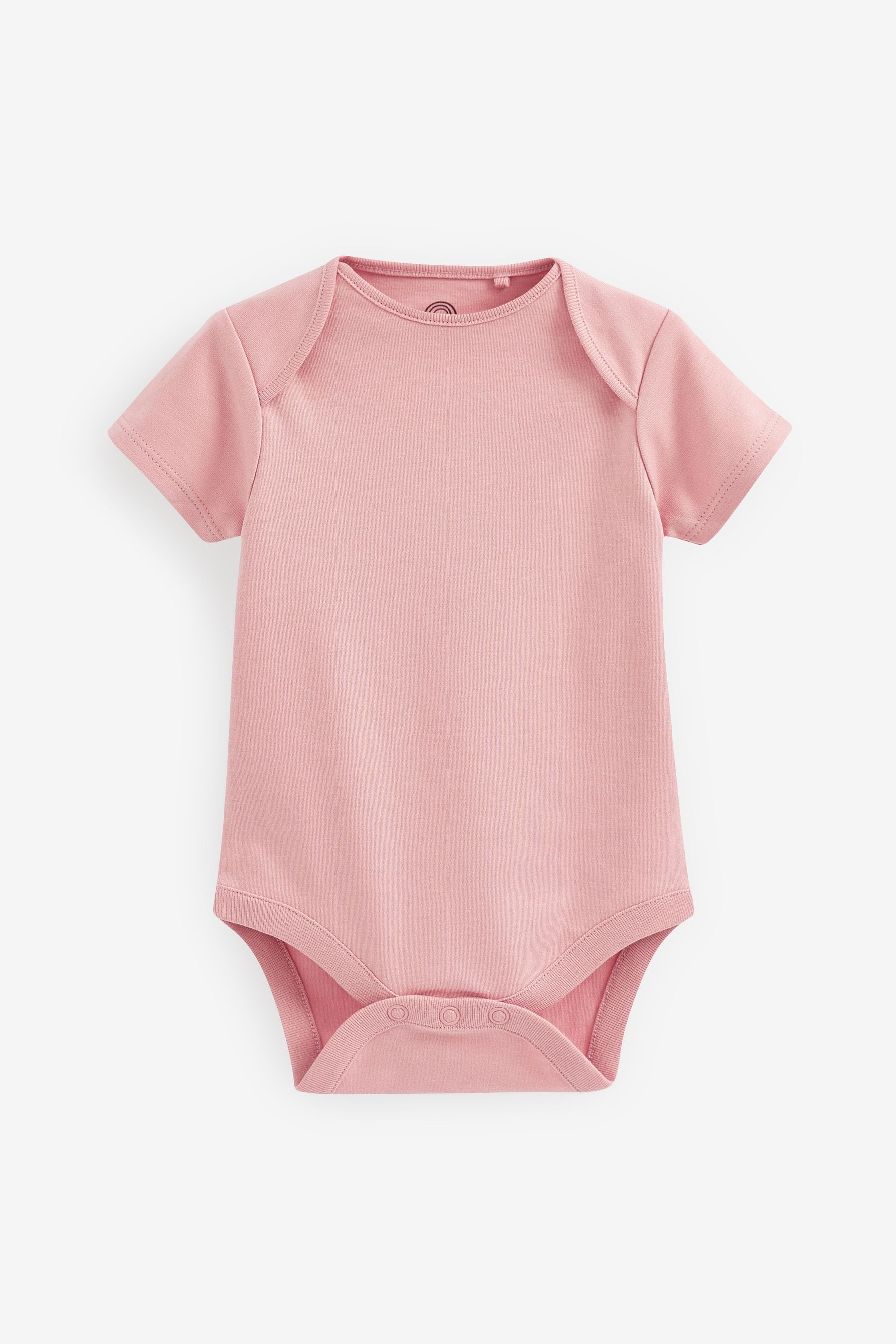 Pink 5 Pack Short Sleeve Baby Bodysuits