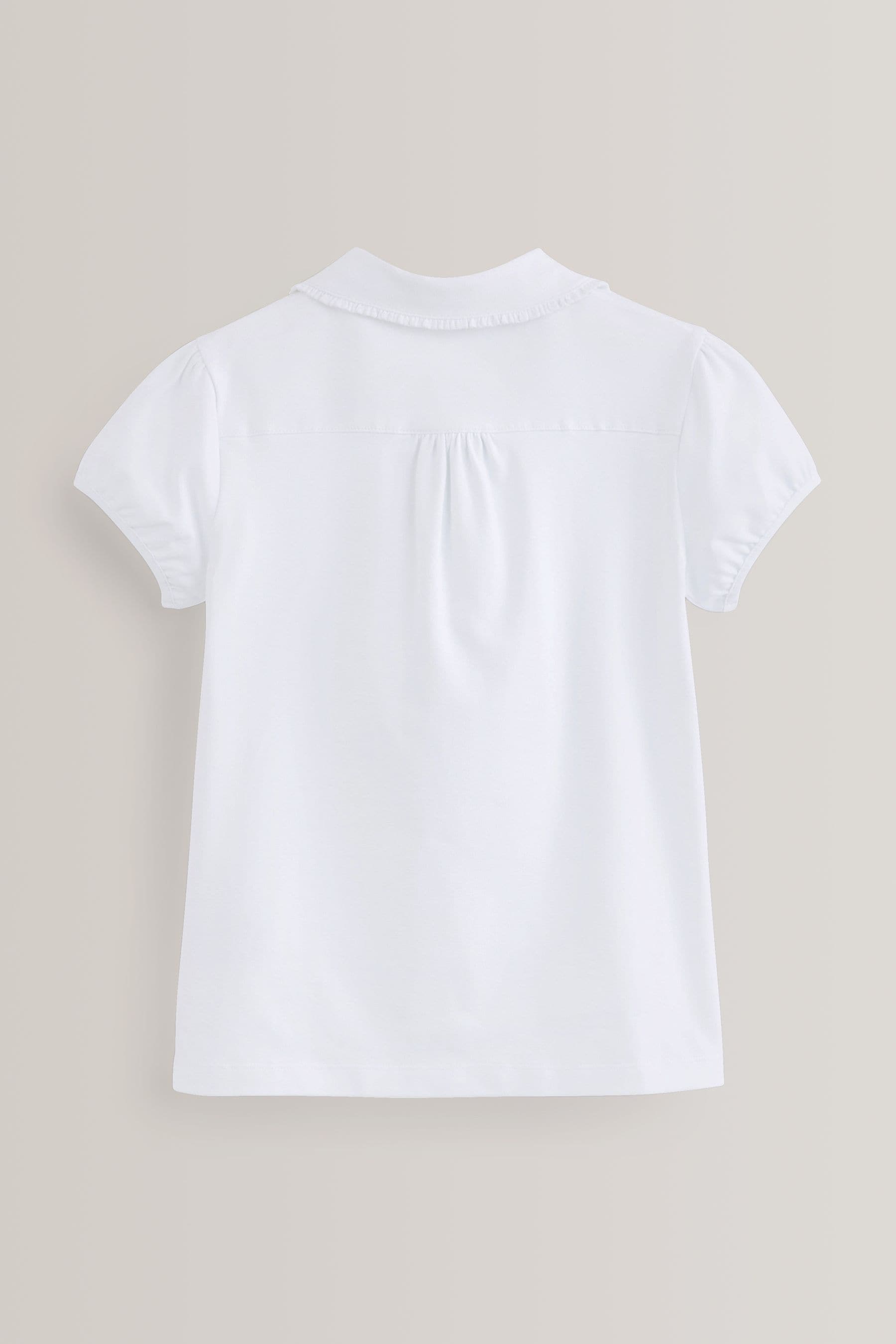 White Cotton Stretch Pretty Collar School Jersey Top (3-14yrs)