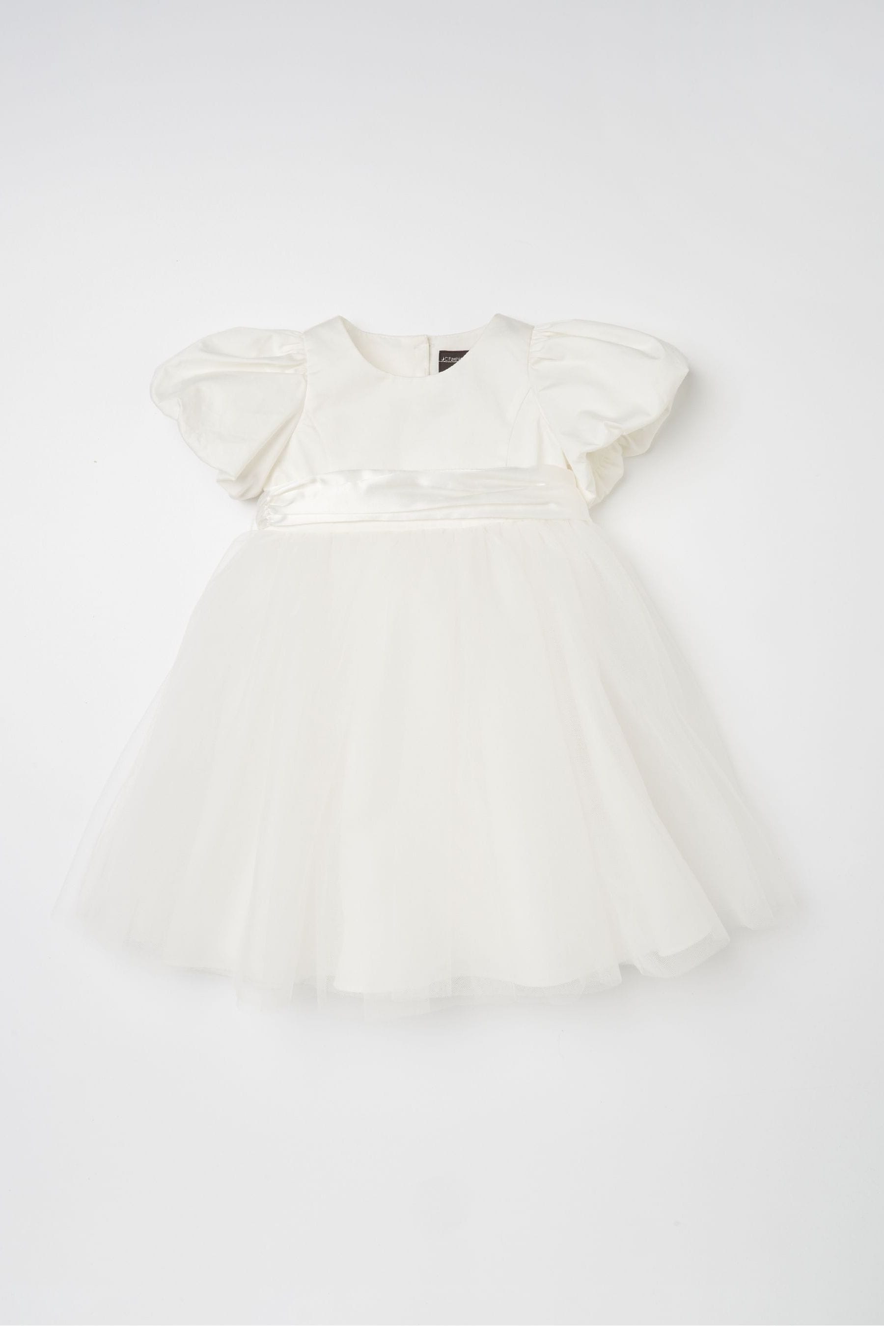 Angel & Rocket White Taffeta Bow Baby Dress