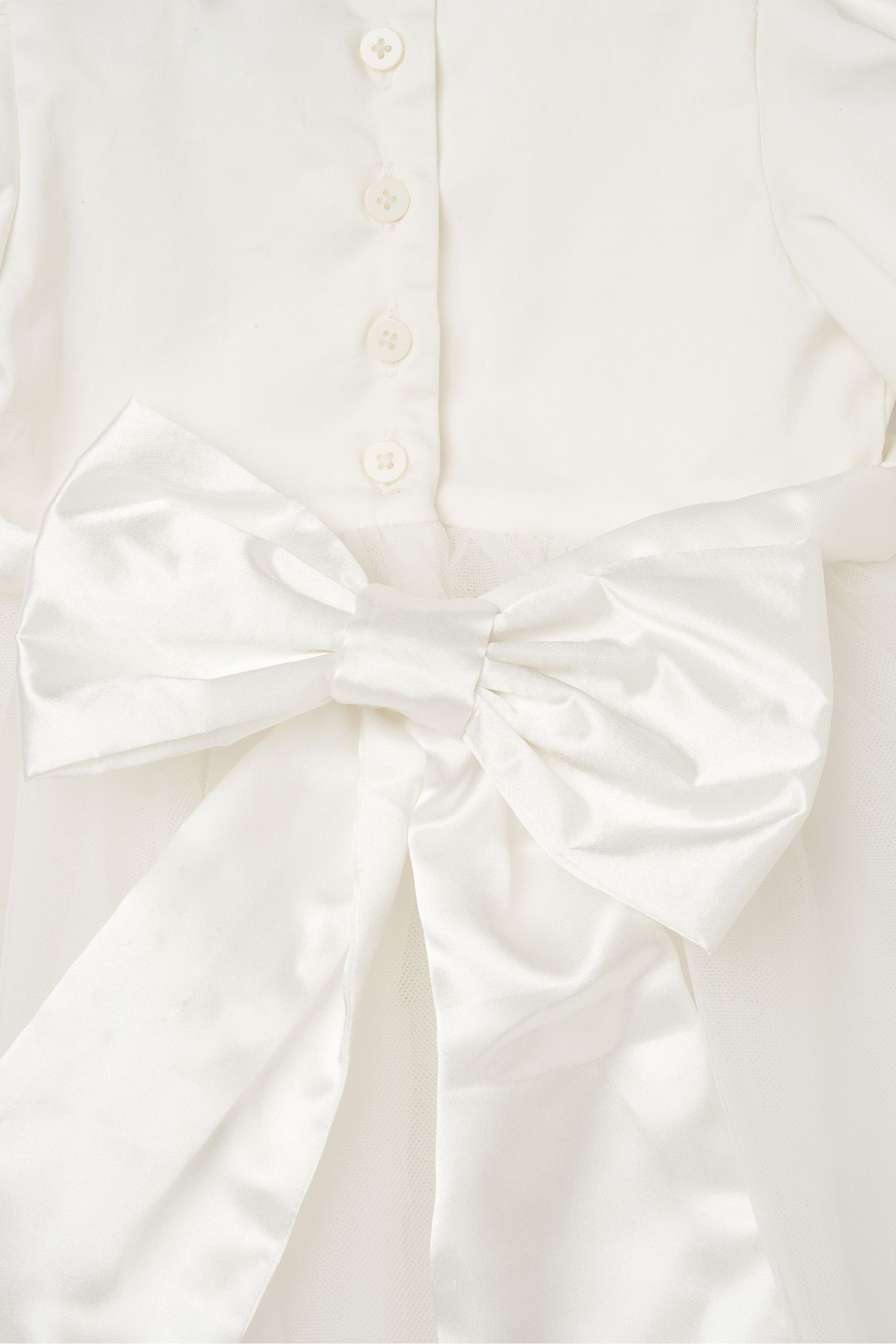 Angel & Rocket White Taffeta Bow Baby Dress