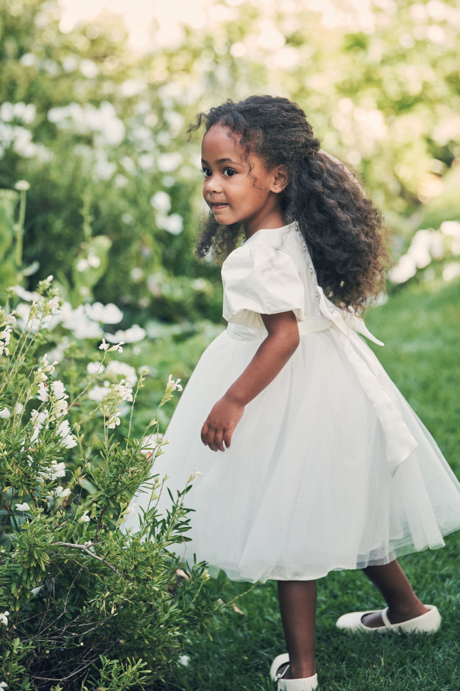 Angel & Rocket White Taffeta Bow Baby Dress