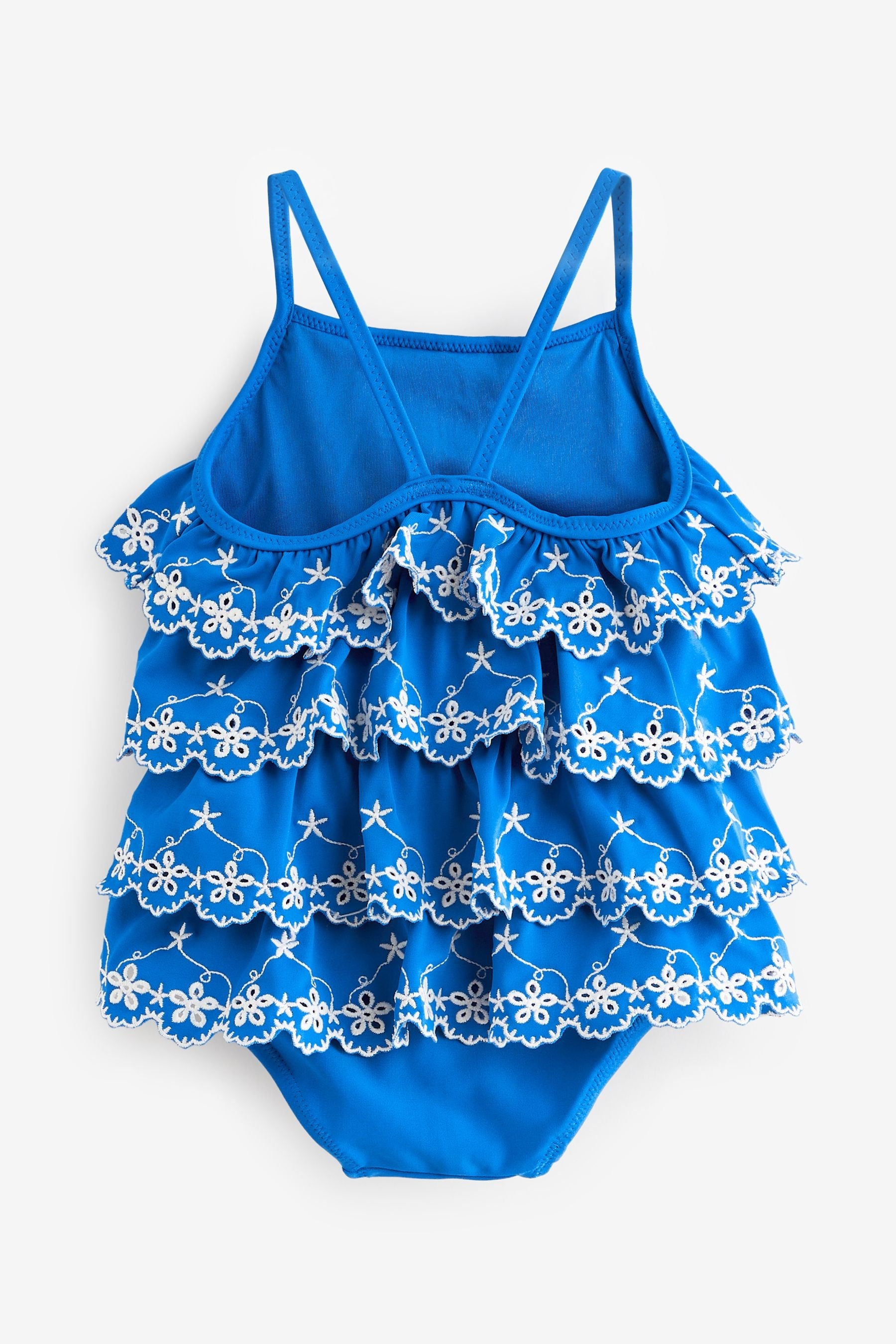 Blue Broderie Ruffle Swimsuit (3mths-7yrs)