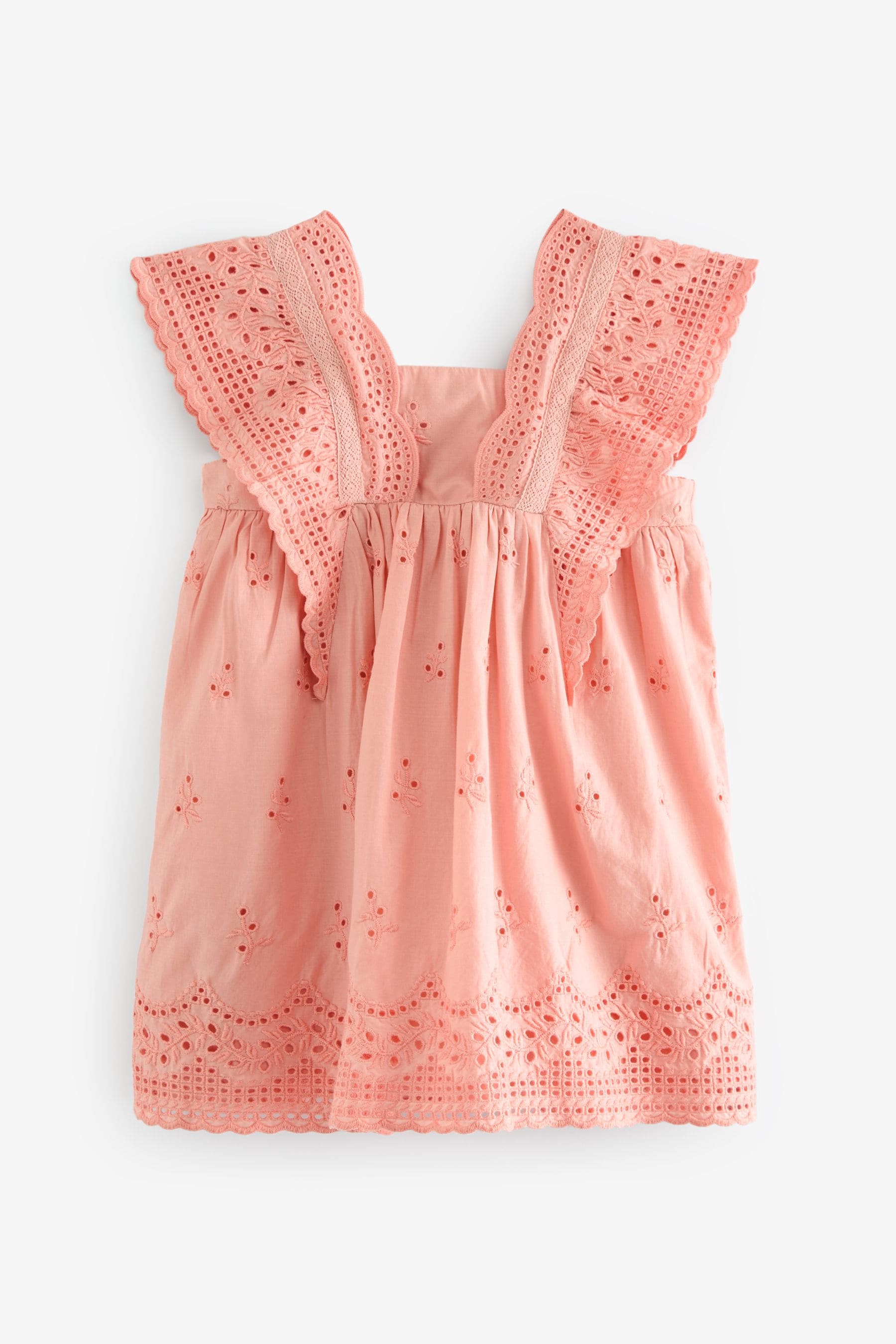 Pink Cotton Broderie Dress (3mths-8yrs)