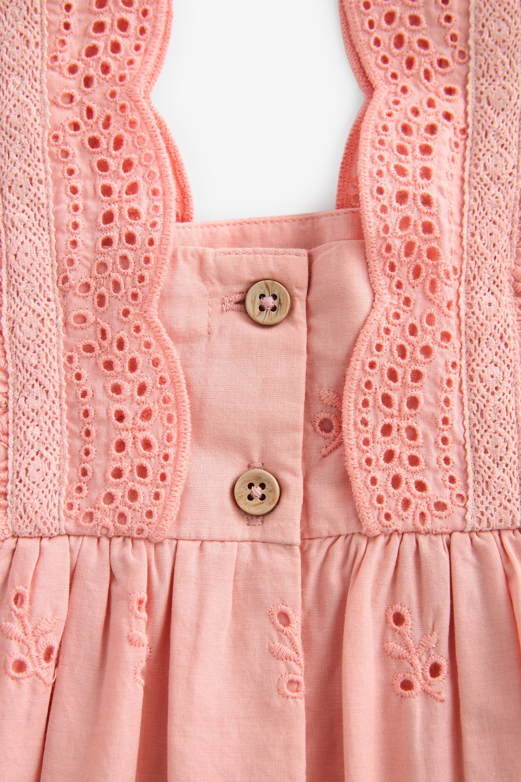 Pink Cotton Broderie Dress (3mths-8yrs)