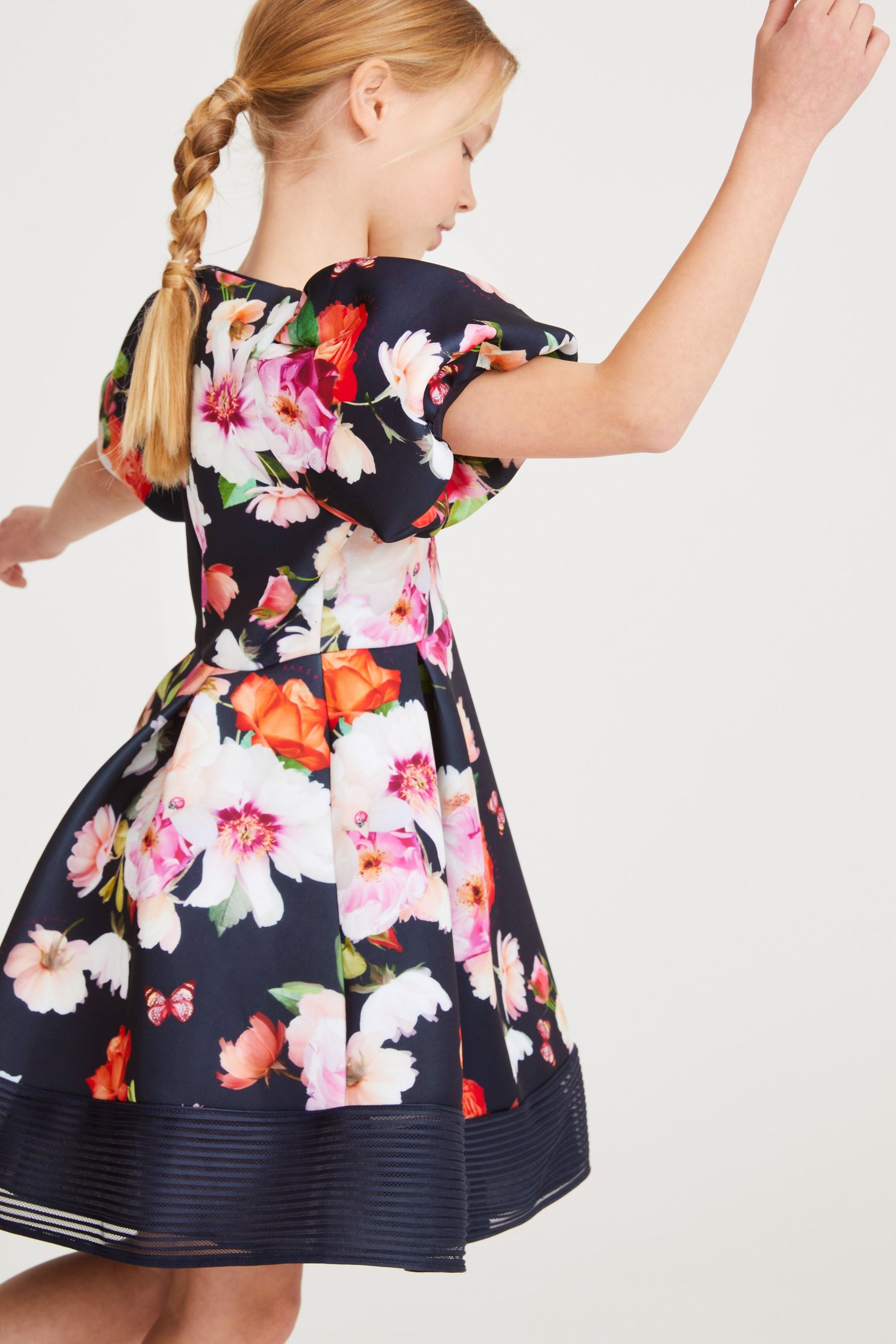 Baker by Ted Baker Navy Blue Floral Scuba Dress