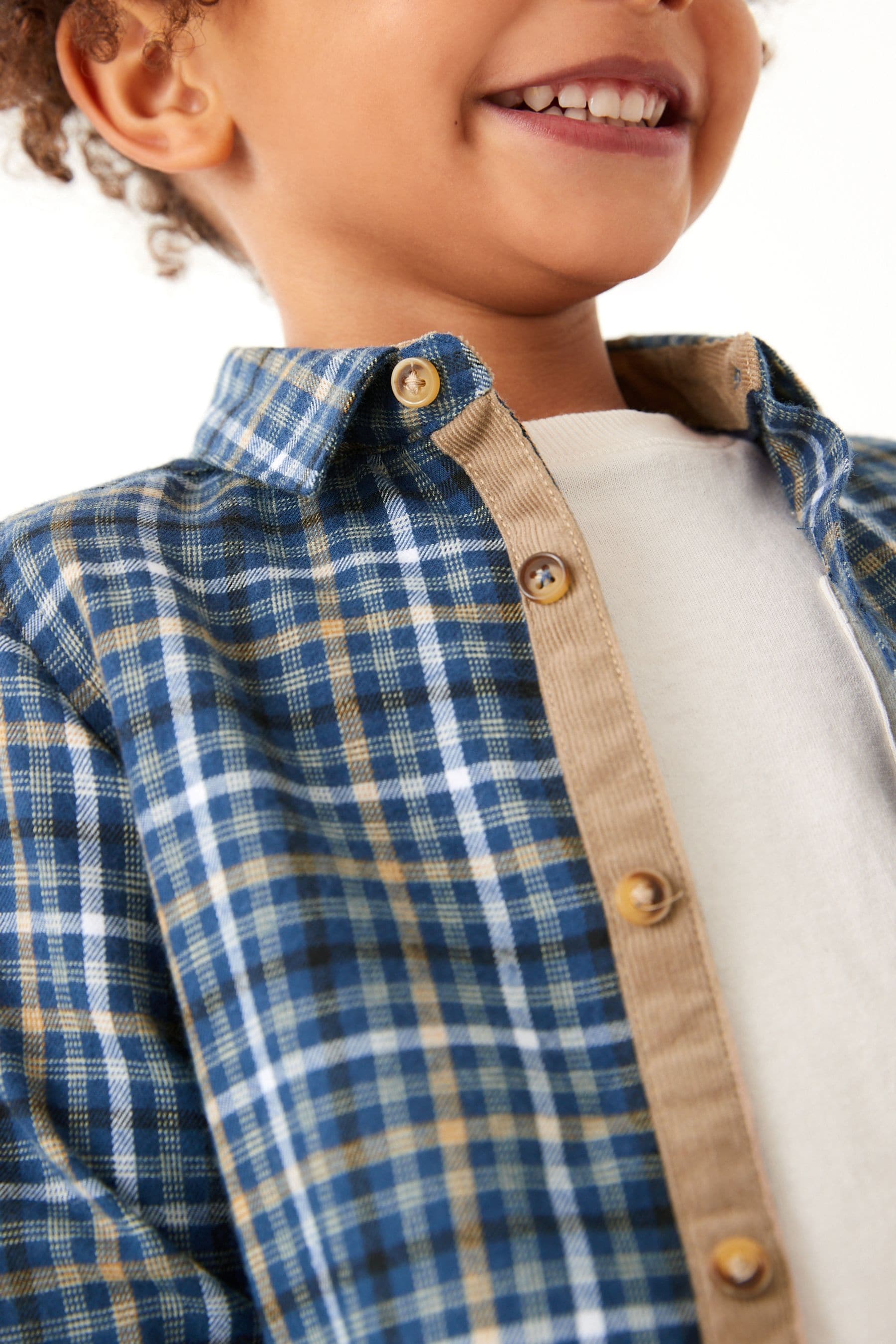 Blue Long Sleeve Check Shirt (3mths-7yrs)