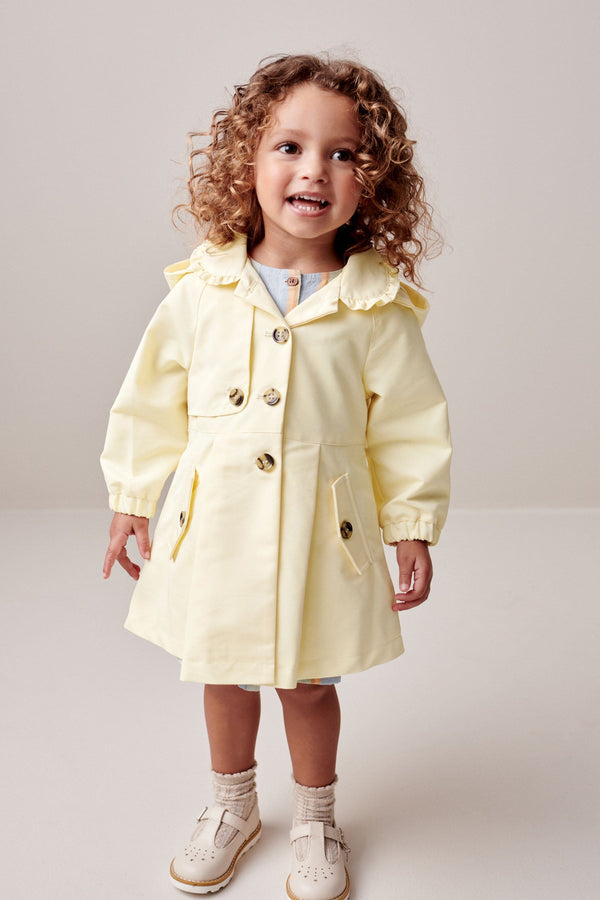 Yellow Shower Resitant Frill Collar Smart Cotton Jacket (3mths-7yrs)