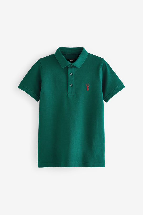 Green Dark Short Sleeve Polo Shirt (3-16yrs)