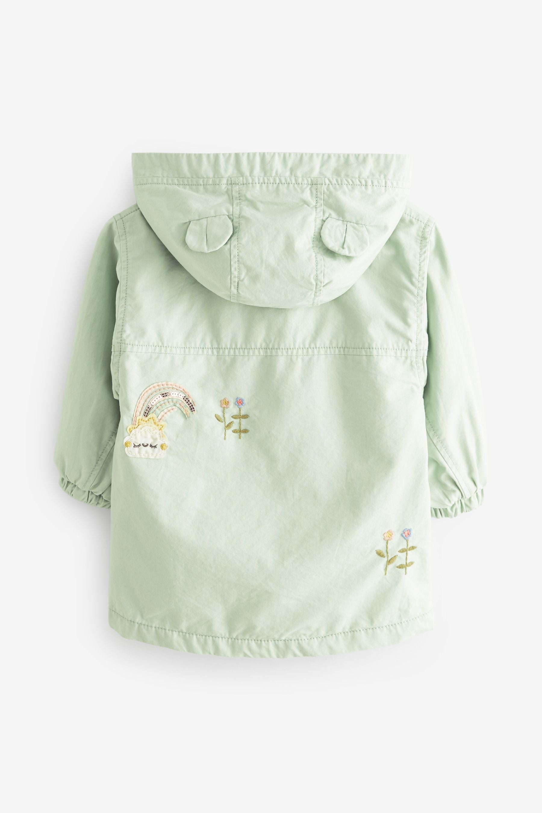 Sage Green Shower Resistant Cotton Trench Coat (3mths-7yrs)