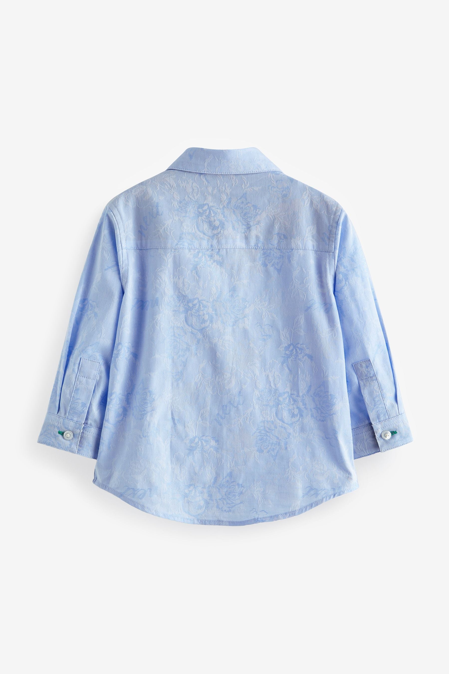 Blue Patterned Long Sleeve Smart Shirt (3mths-7yrs)