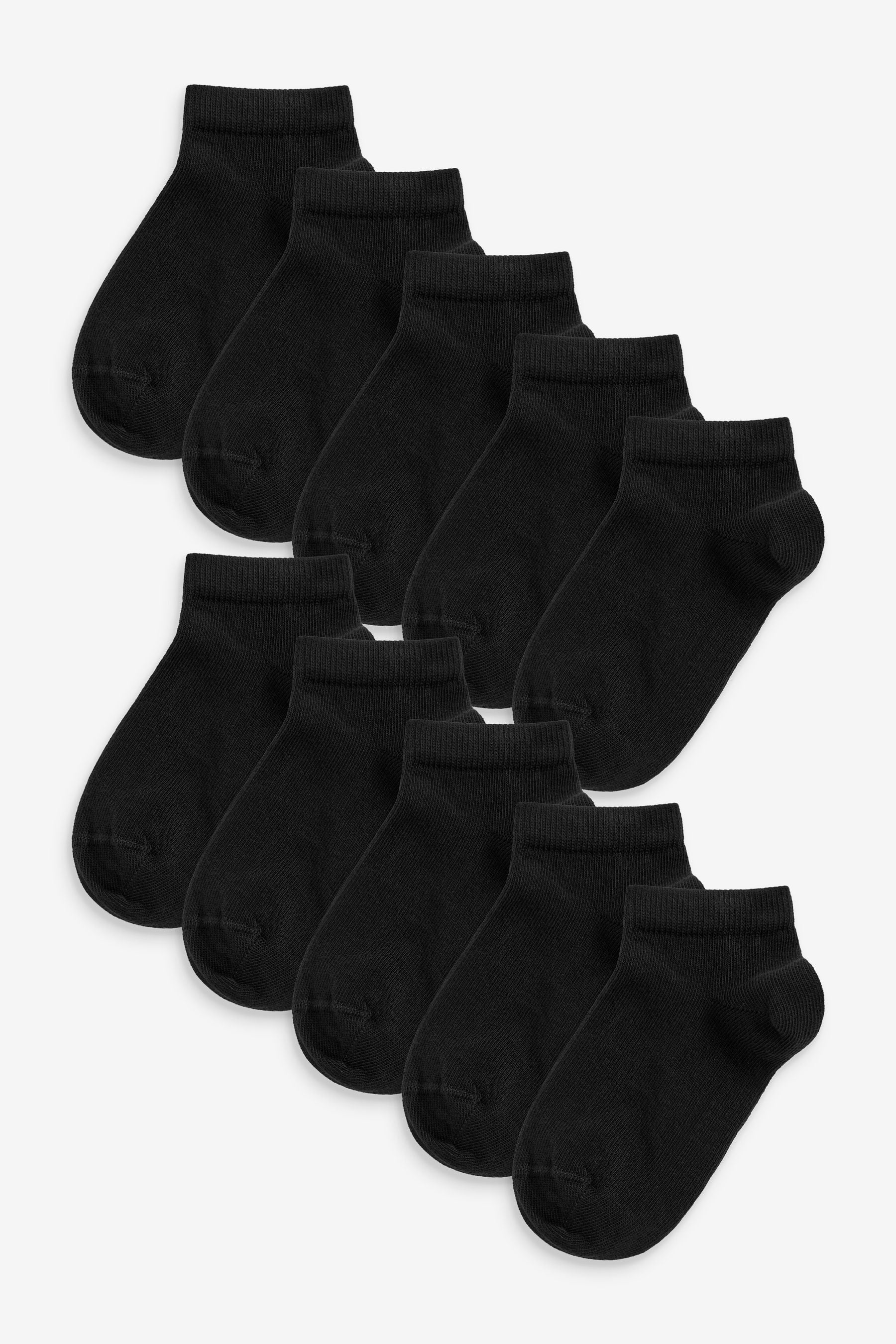 Black 10 Pack Trainer Socks