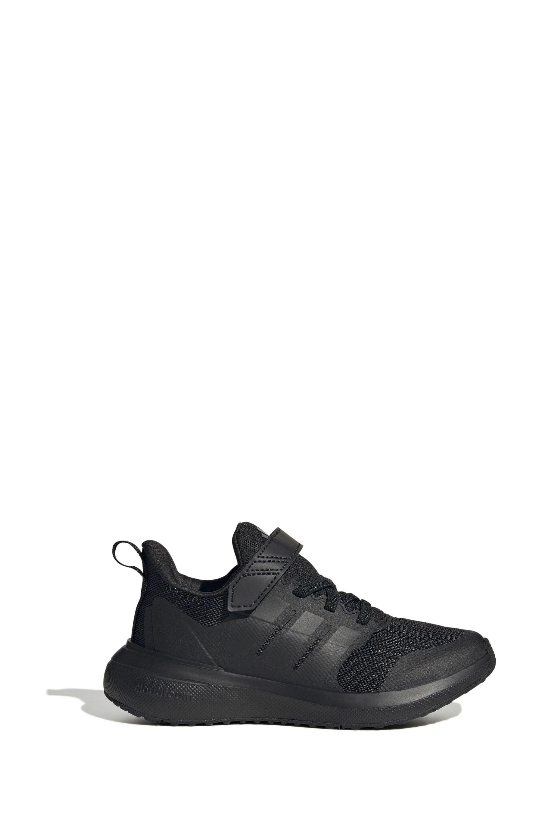 Black adidas Kids Sportswear Fortarun 2.0 Cloudfoam Elastic Lace Top Strap Trainers