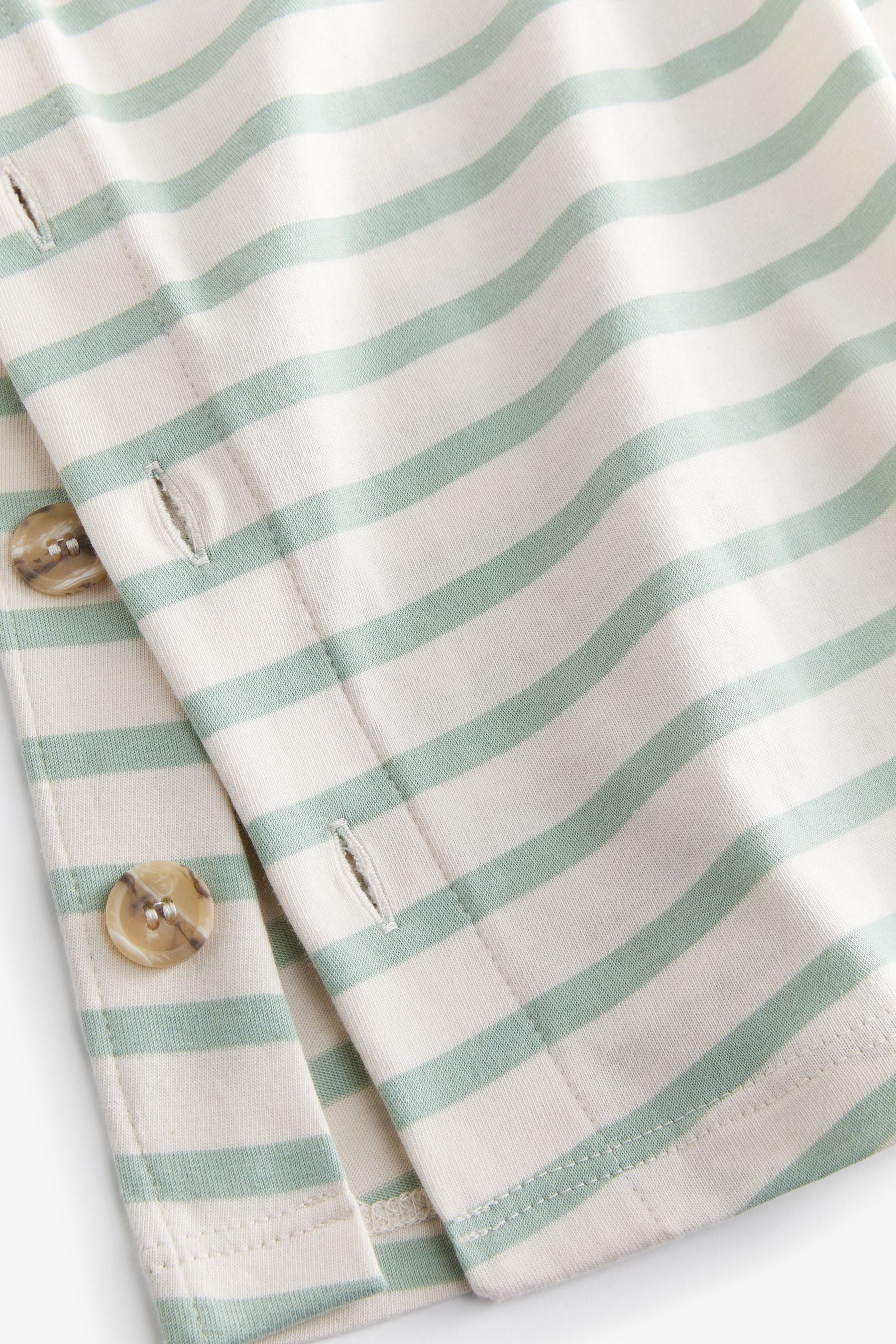 Sage Green Striped Maternity Nursing T-Shirt