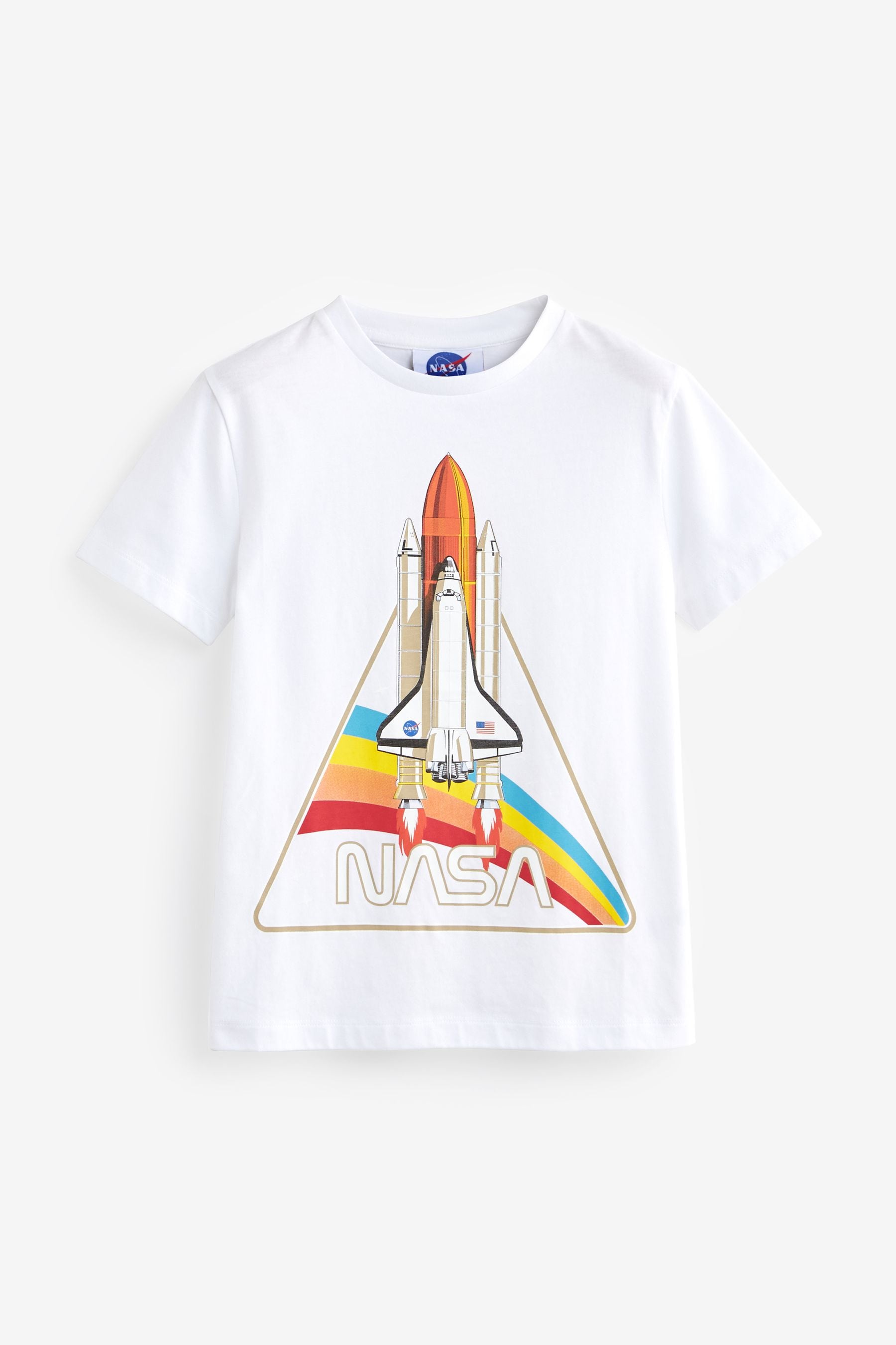 White 100% Cotton Licensed NASA Print T-Shirt (3-16yrs)