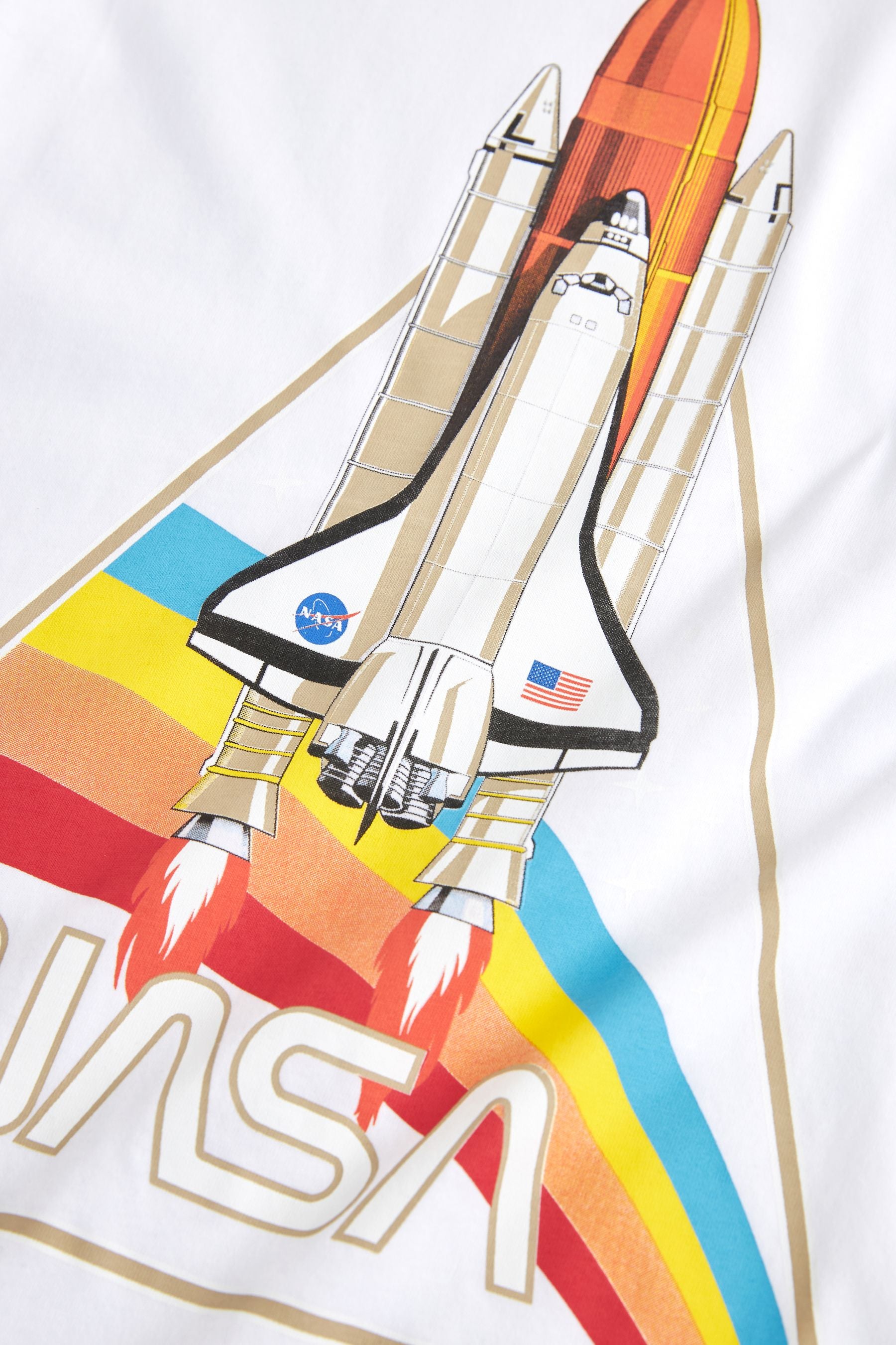 White 100% Cotton Licensed NASA Print T-Shirt (3-16yrs)