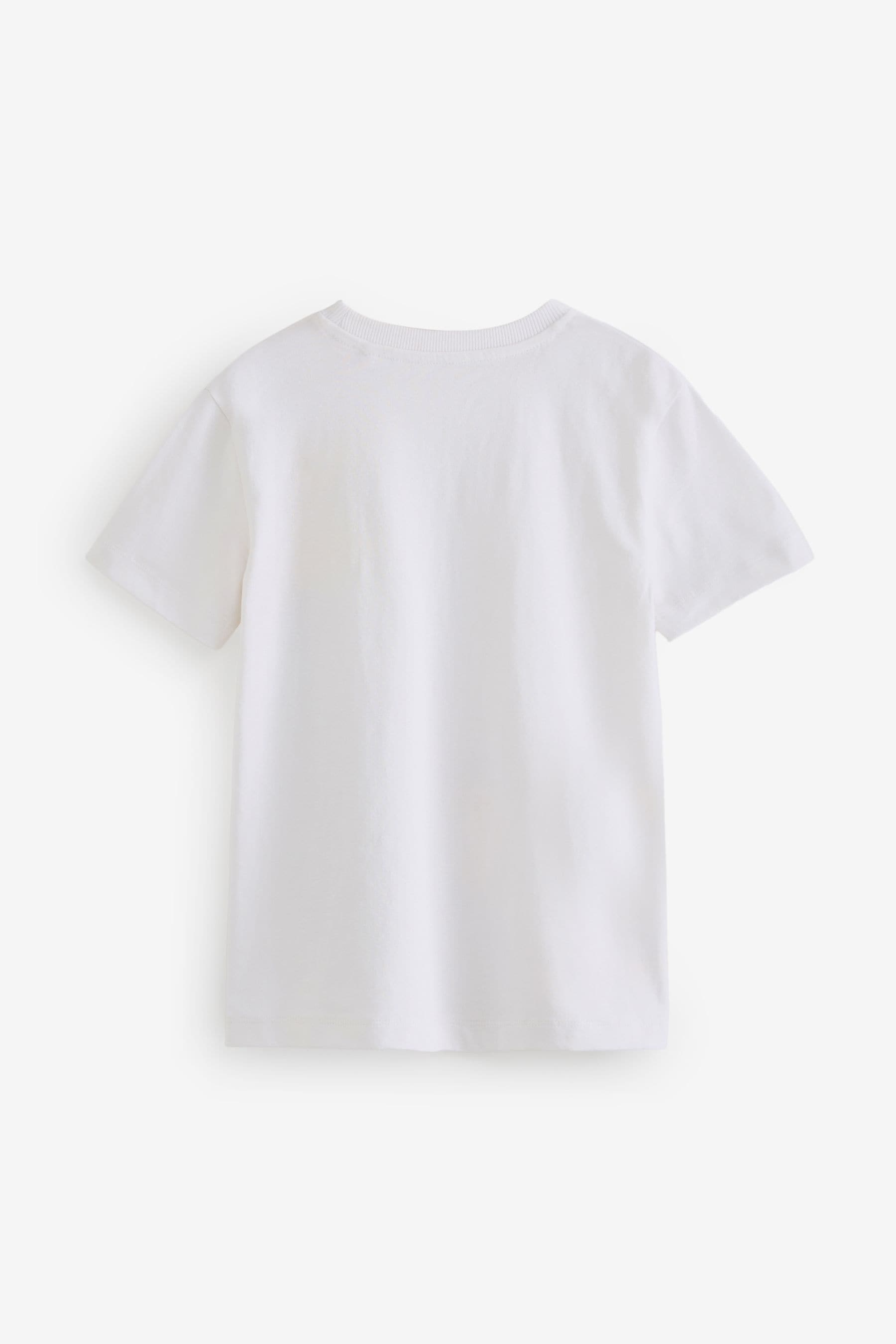 Grey Marl/ White 100% Cotton Pok?©mon Licensed T-Shirt 2 Pack (4-16yrs)