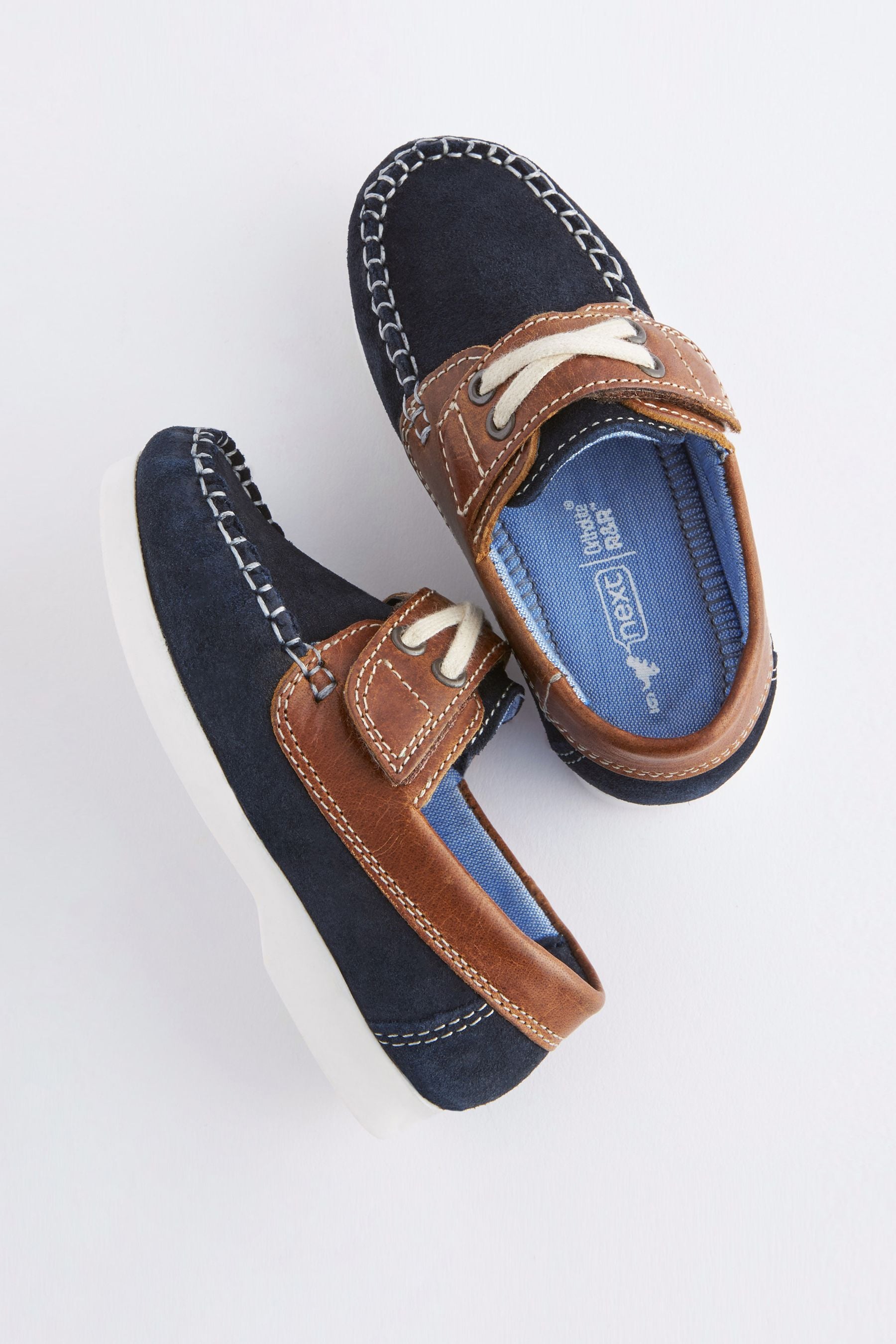 Navy Blue Leather Boat Shoes