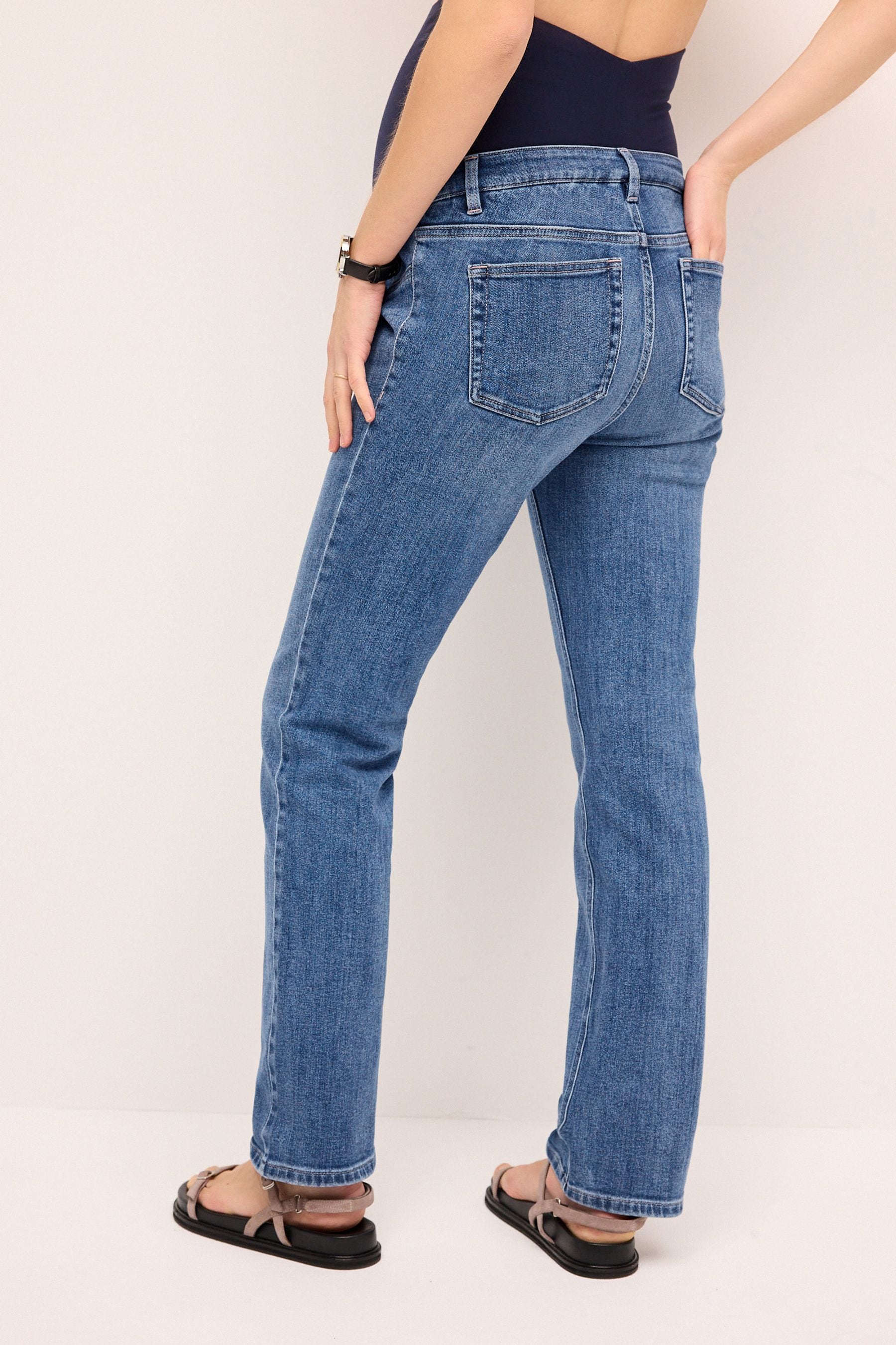 Mid Blue Maternity Slim Fit Jeans