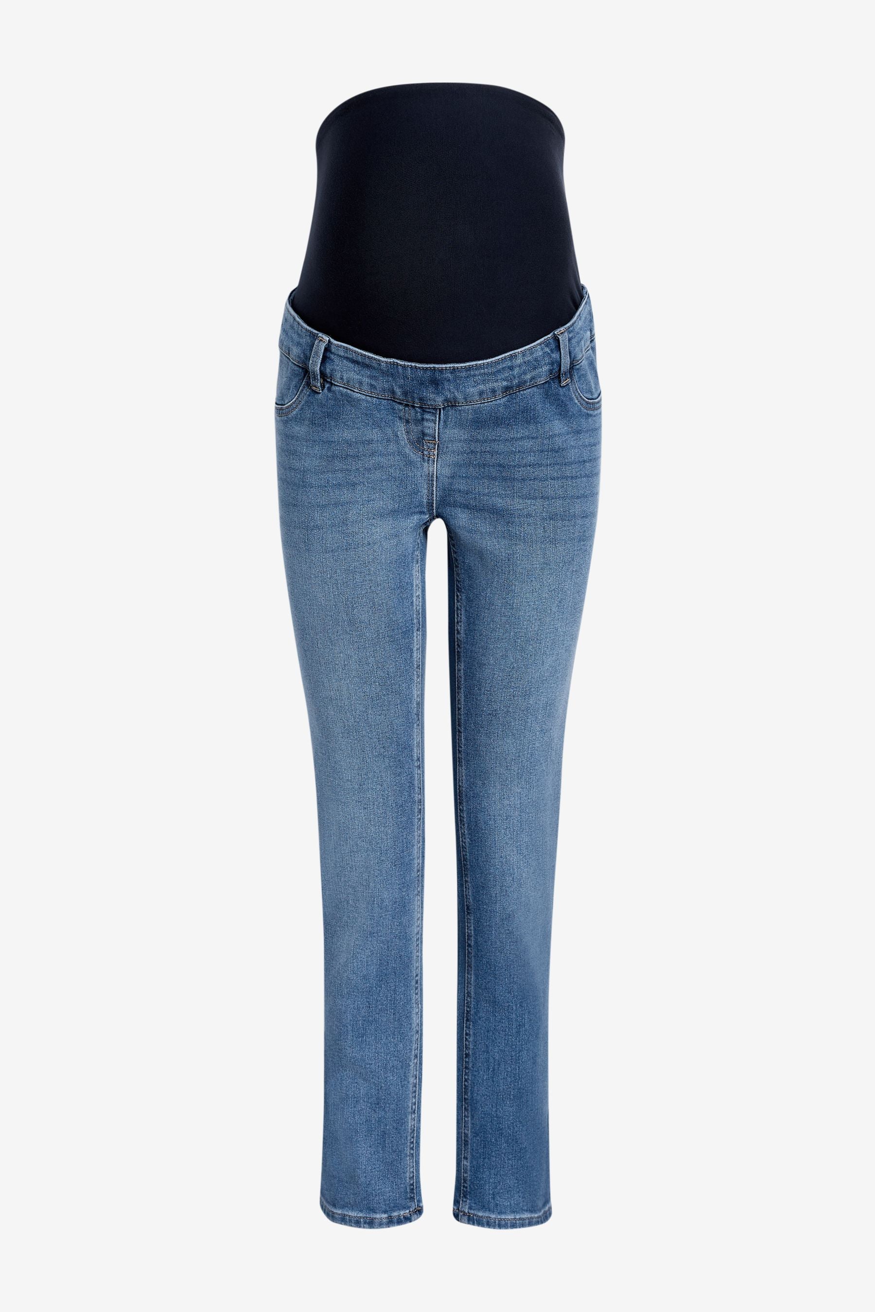 Mid Blue Maternity Slim Fit Jeans