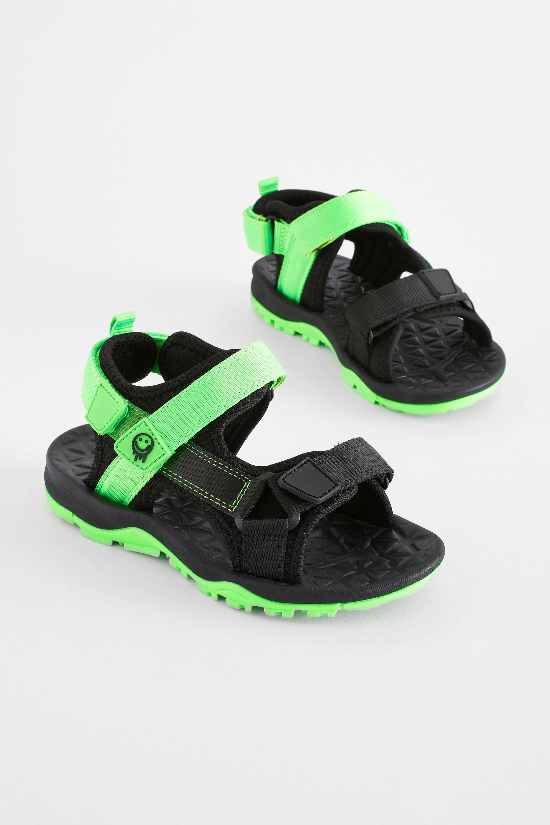 Lime Green Touch Fastening Strap Trekker Sandals