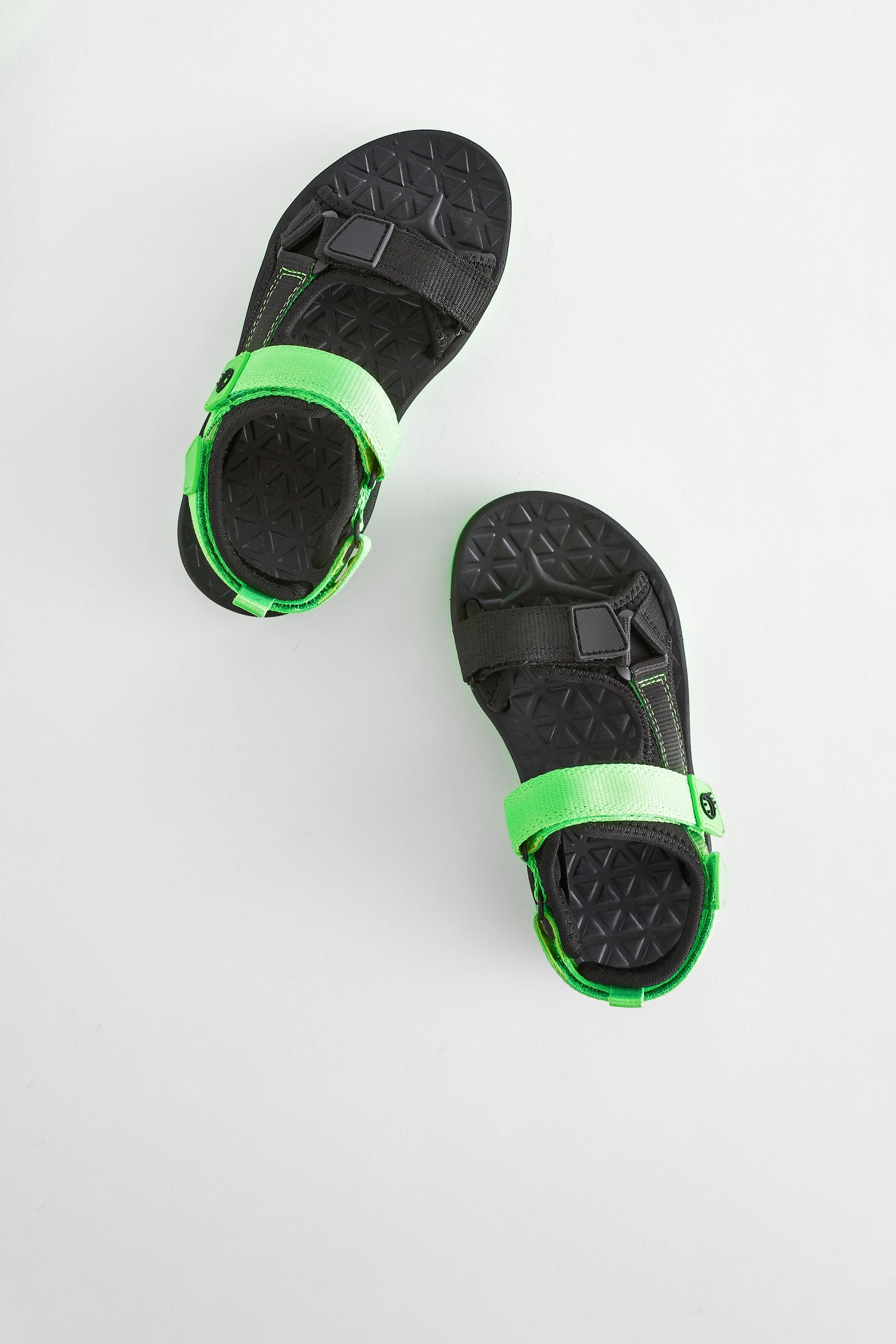 Lime Green Touch Fastening Strap Trekker Sandals