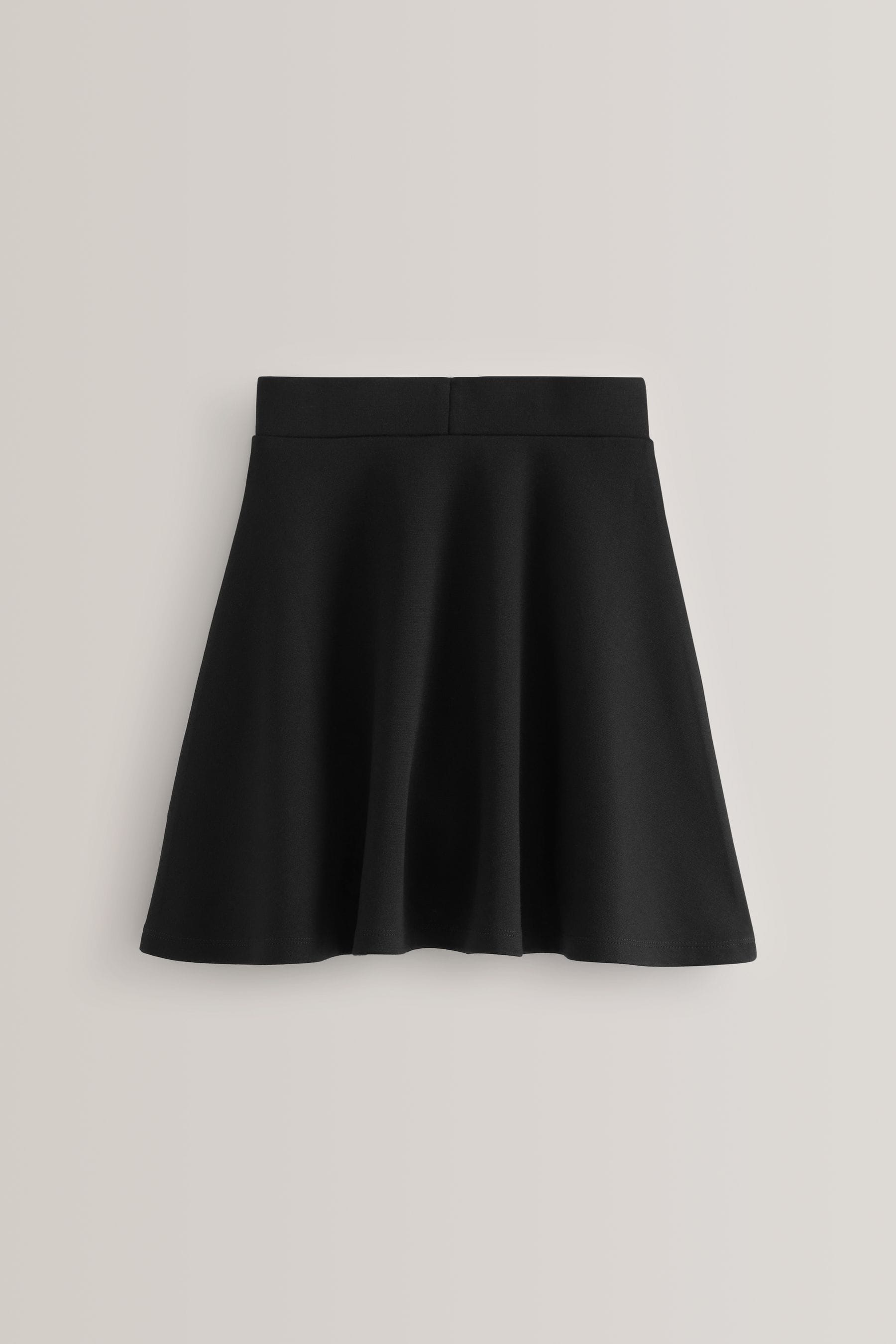 Black Longer Length Jersey Stretch Pull-On School Skater Skirt (3-17yrs)