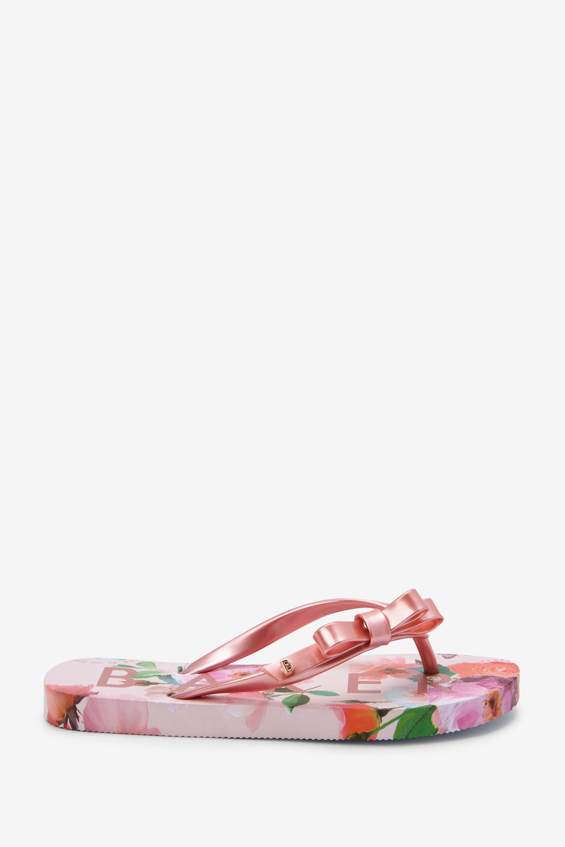 Baker by Ted Baker Floral Printed Bow Flip Flops