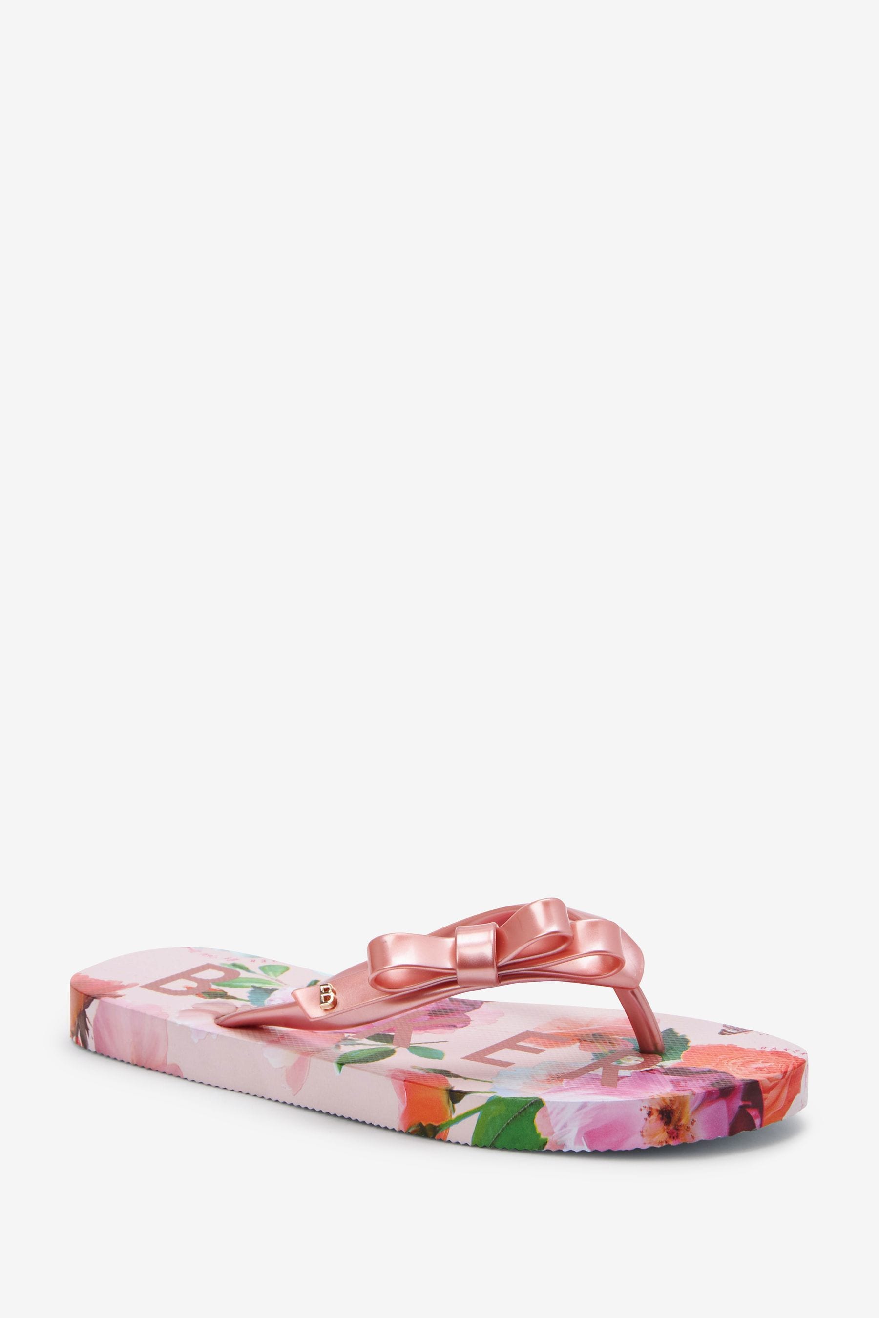 Baker by Ted Baker Floral Printed Bow Flip Flops