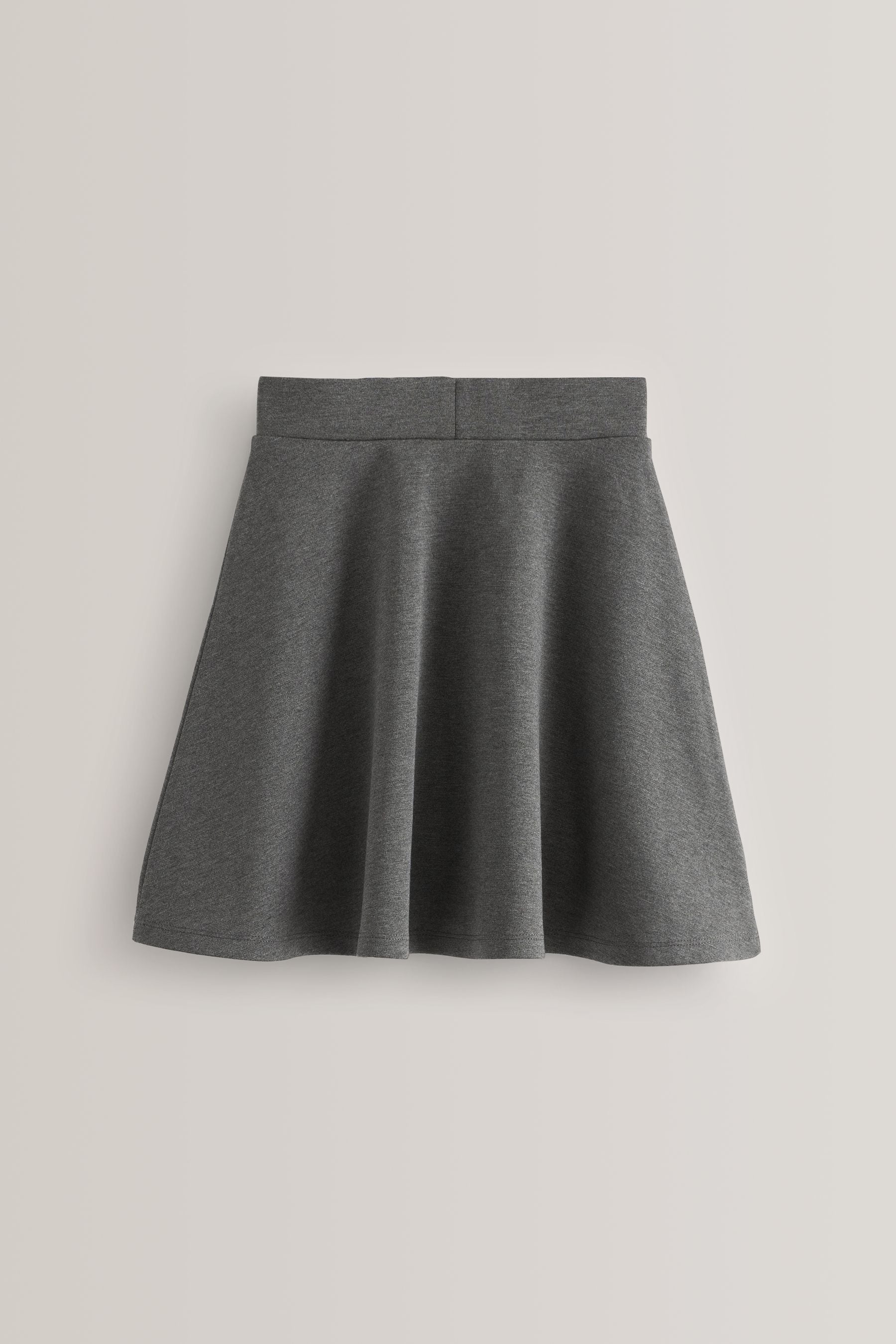 Grey Longer Length Jersey Stretch Pull-On School Skater Skirt (3-17yrs)