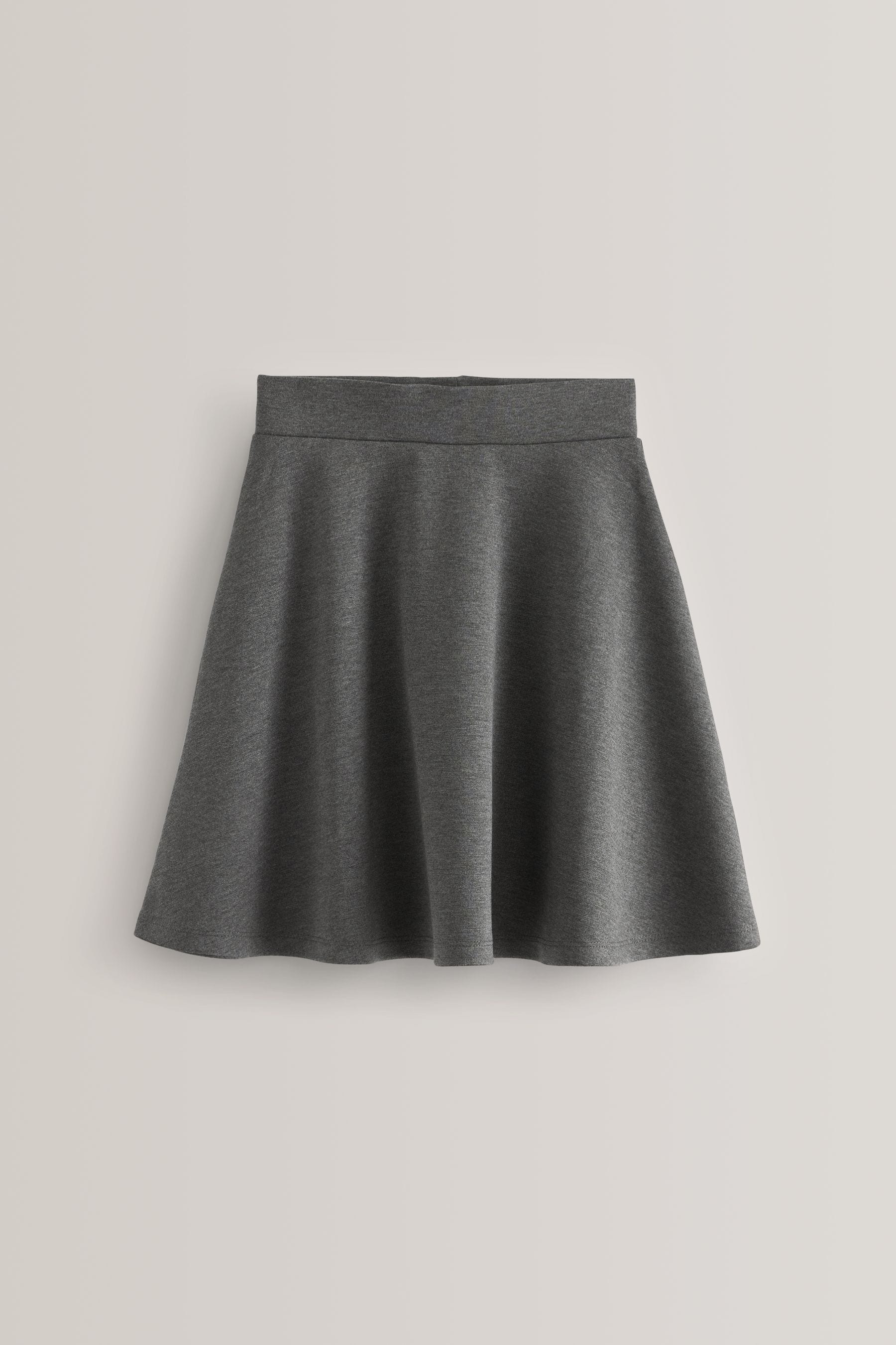 Grey Longer Length Jersey Stretch Pull-On School Skater Skirt (3-17yrs)